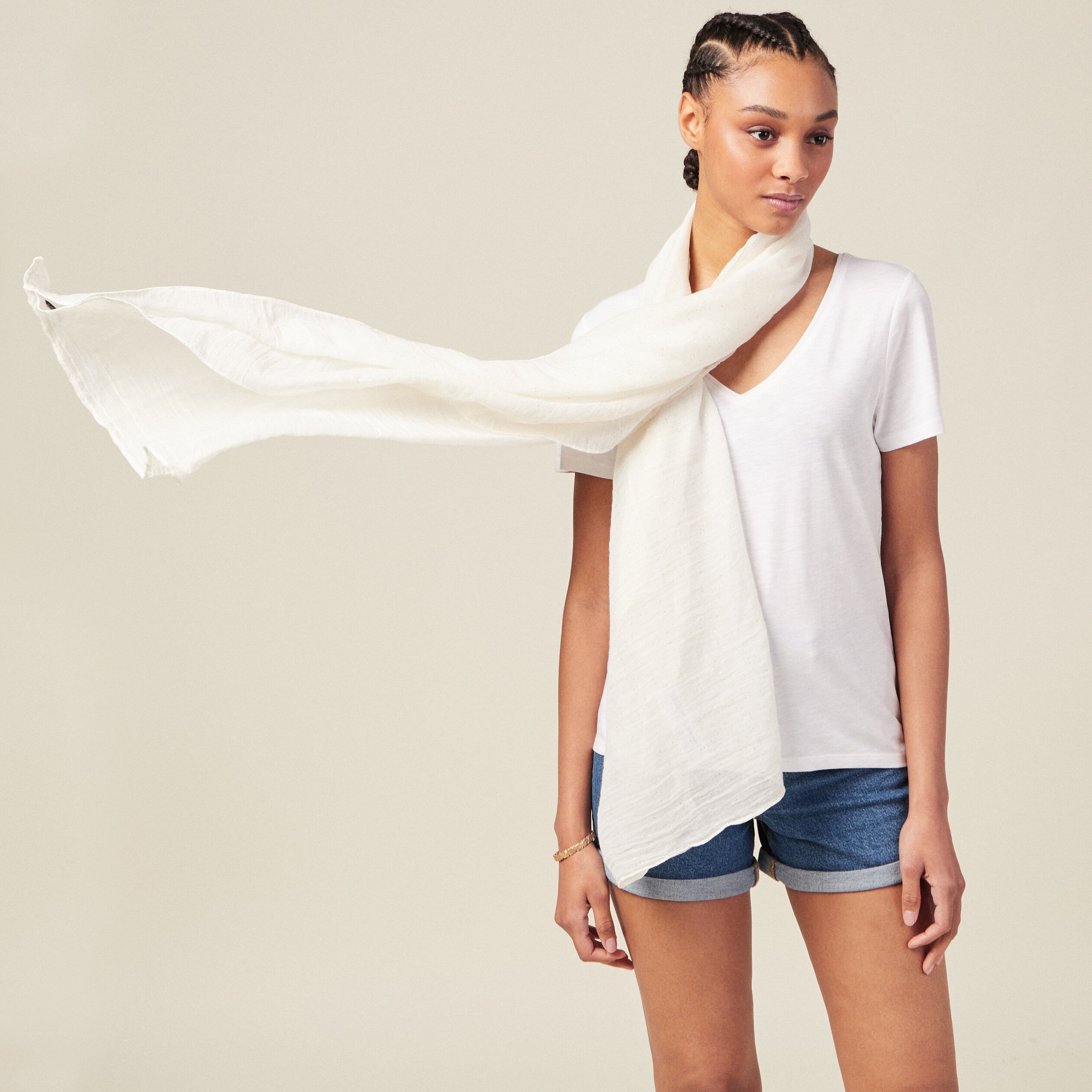 foulard ecru femme Foulard ecru femme