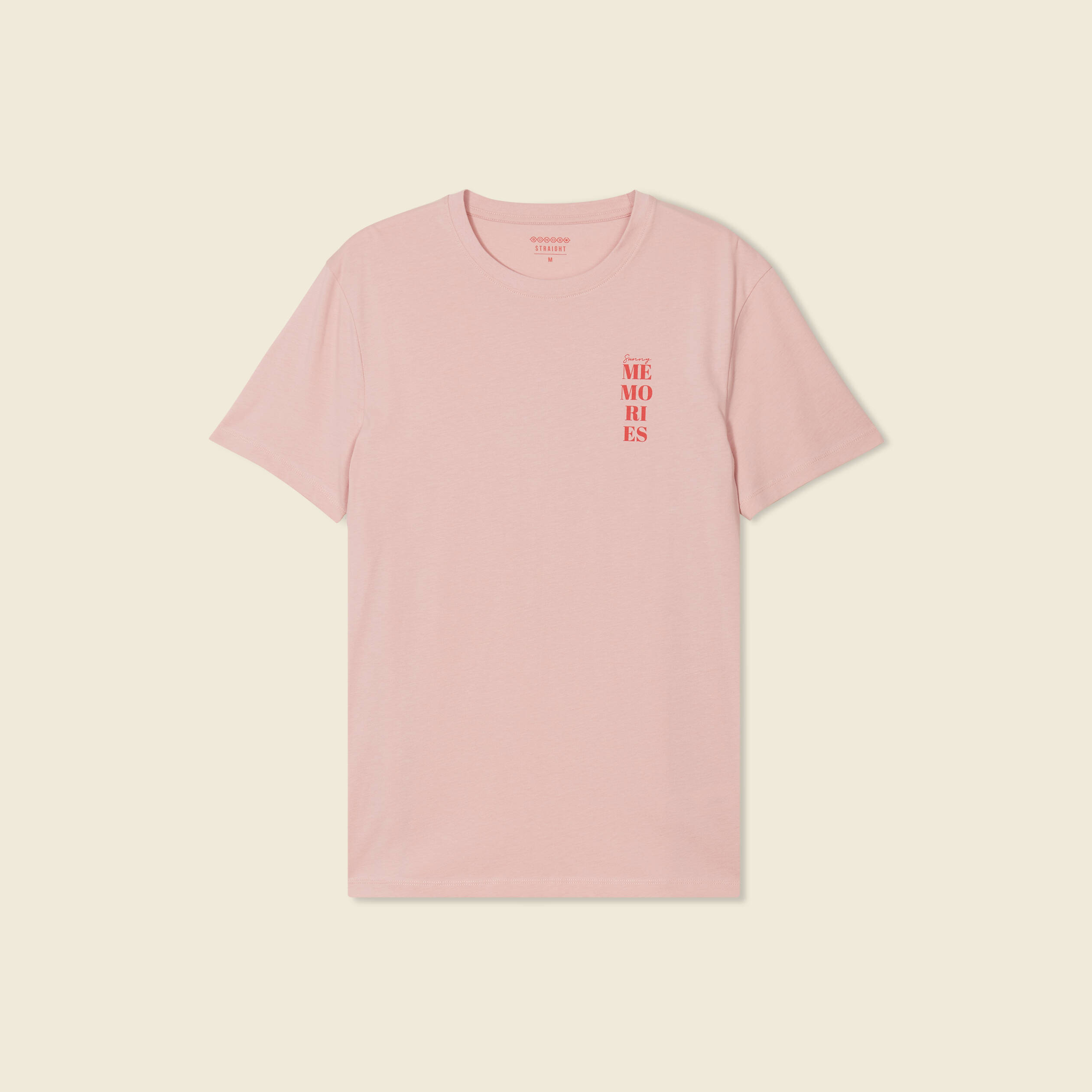 t shirt manches courtes rose pastel homme T-shirt manches courtes rose pastel homme