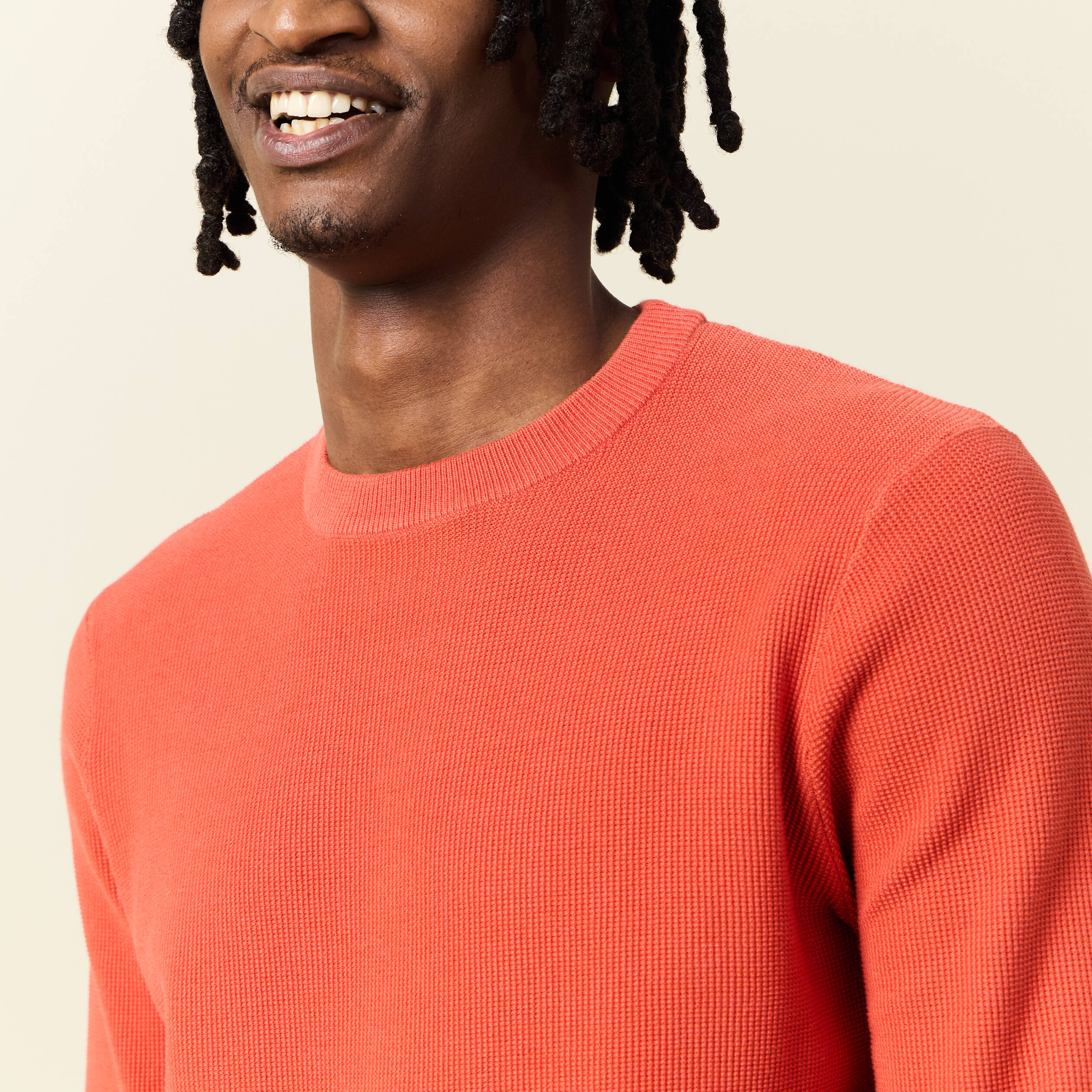 Pull éco-responsable orange homme