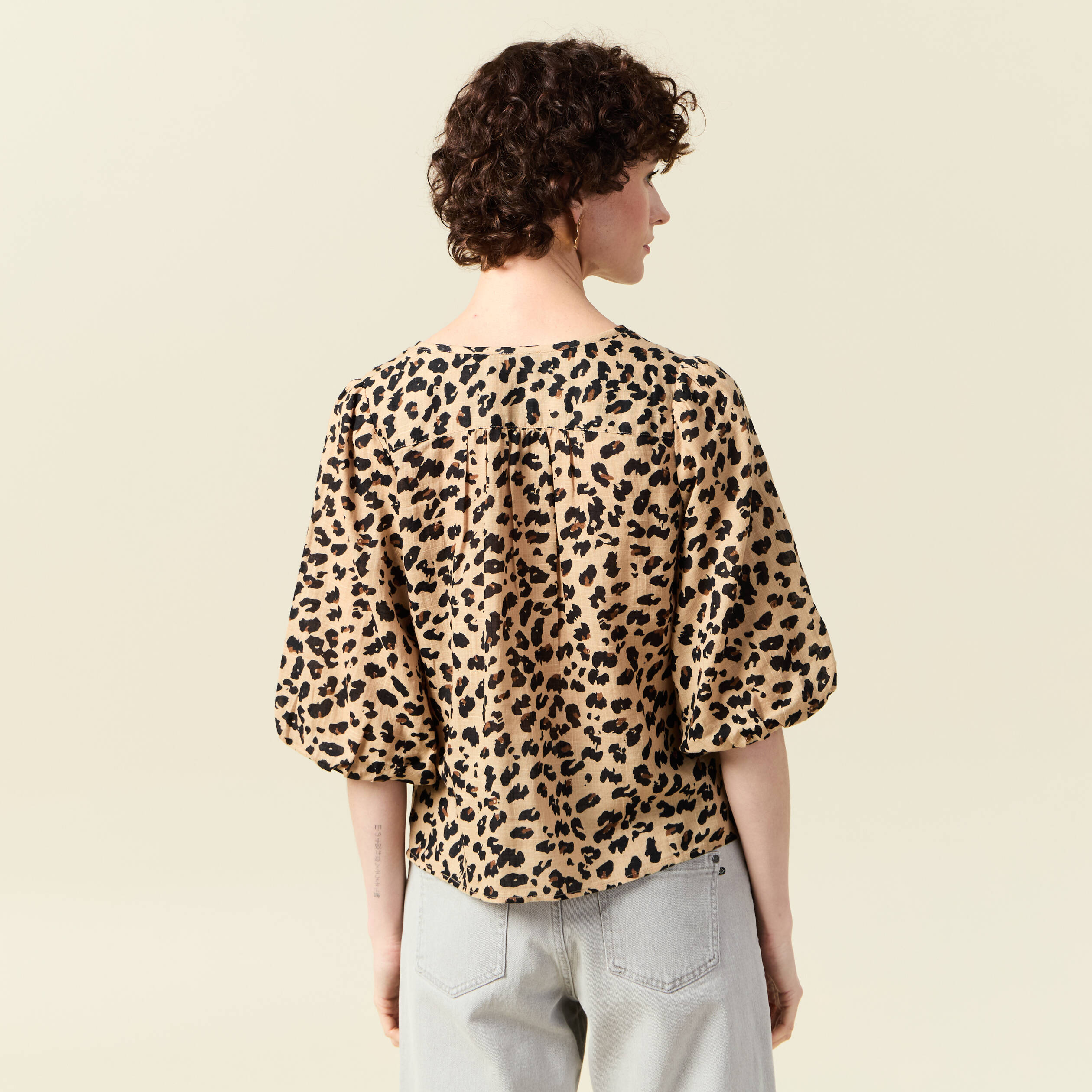 blouse manches courtes marron clair femme Blouse manches courtes marron clair femme