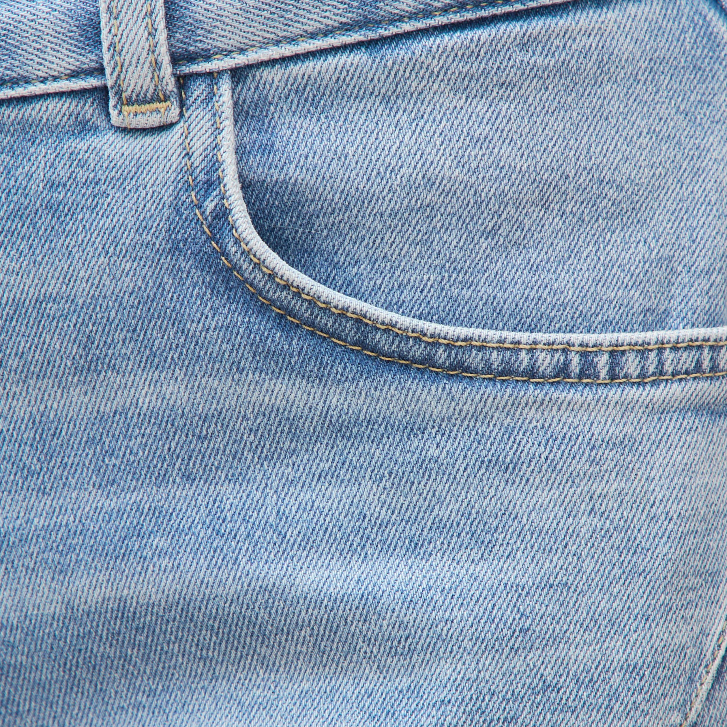 Jeans girlfriend 5 poches denim used femme