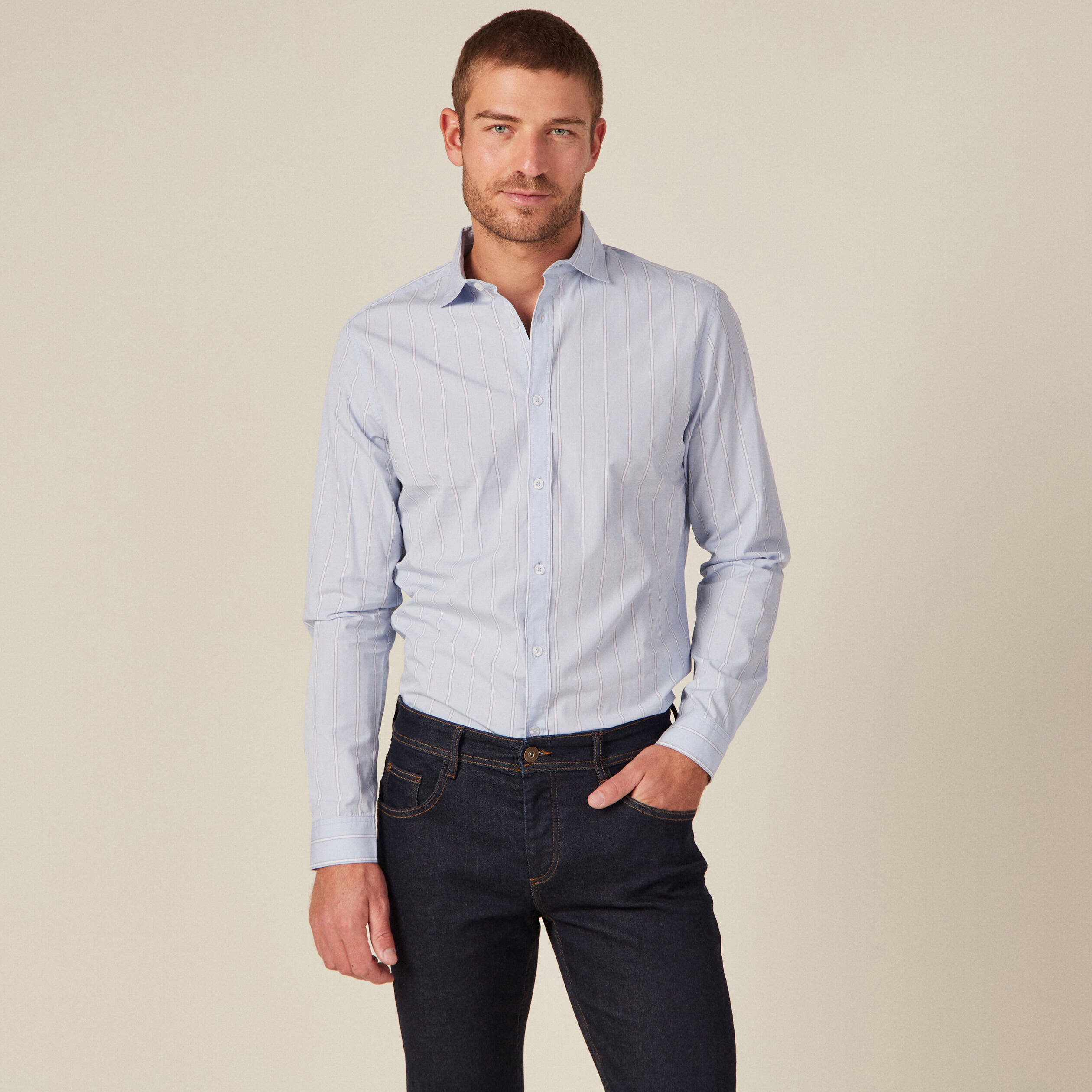 chemise eco responsable bleu clair homme Chemise éco-responsable bleu clair homme