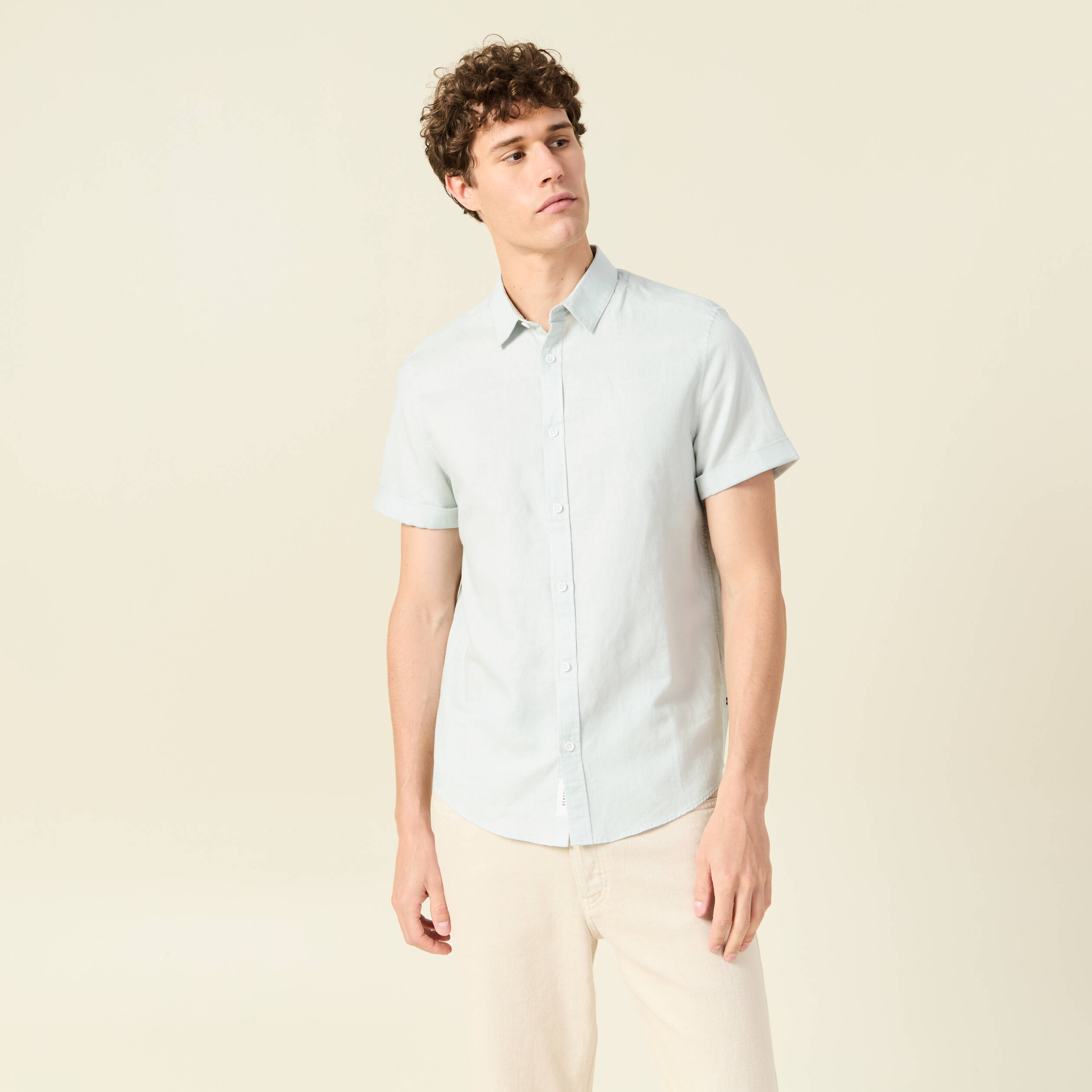 chemise manches courtes vert olive homme Chemise manches courtes vert olive homme
