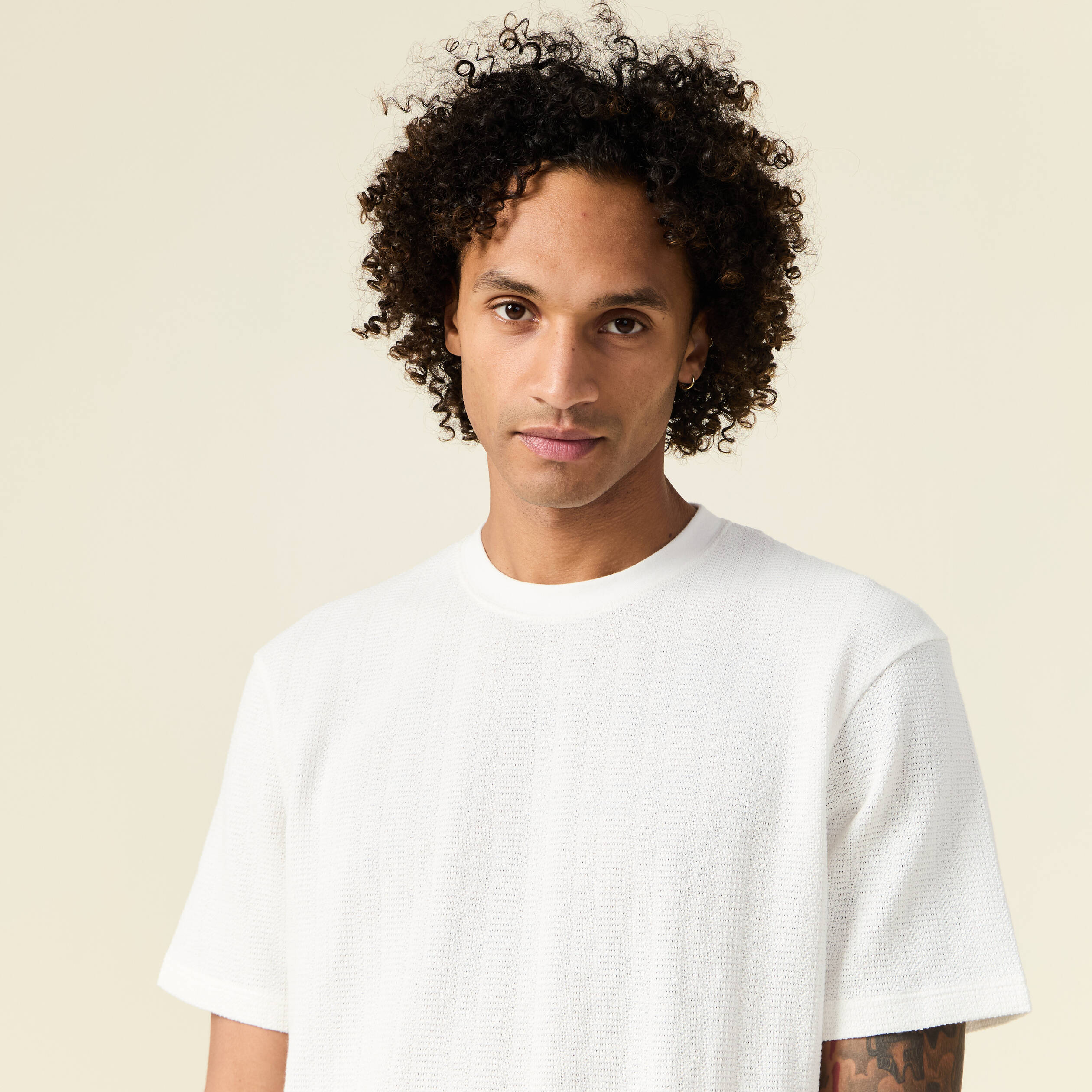 t shirt manches courtes ecru homme T-shirt manches courtes ecru homme