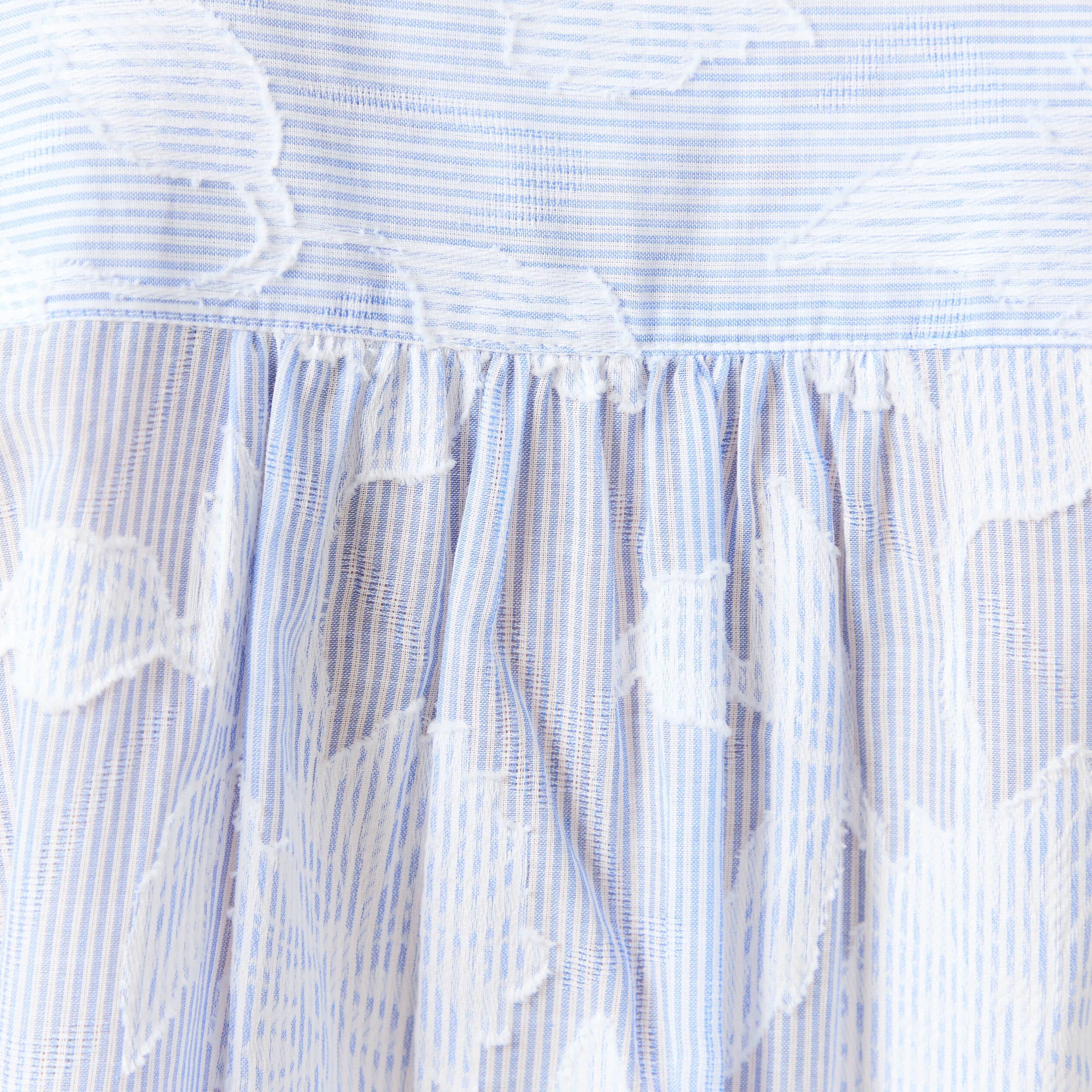 Chemise en coton col V manches longues bleu gris femme