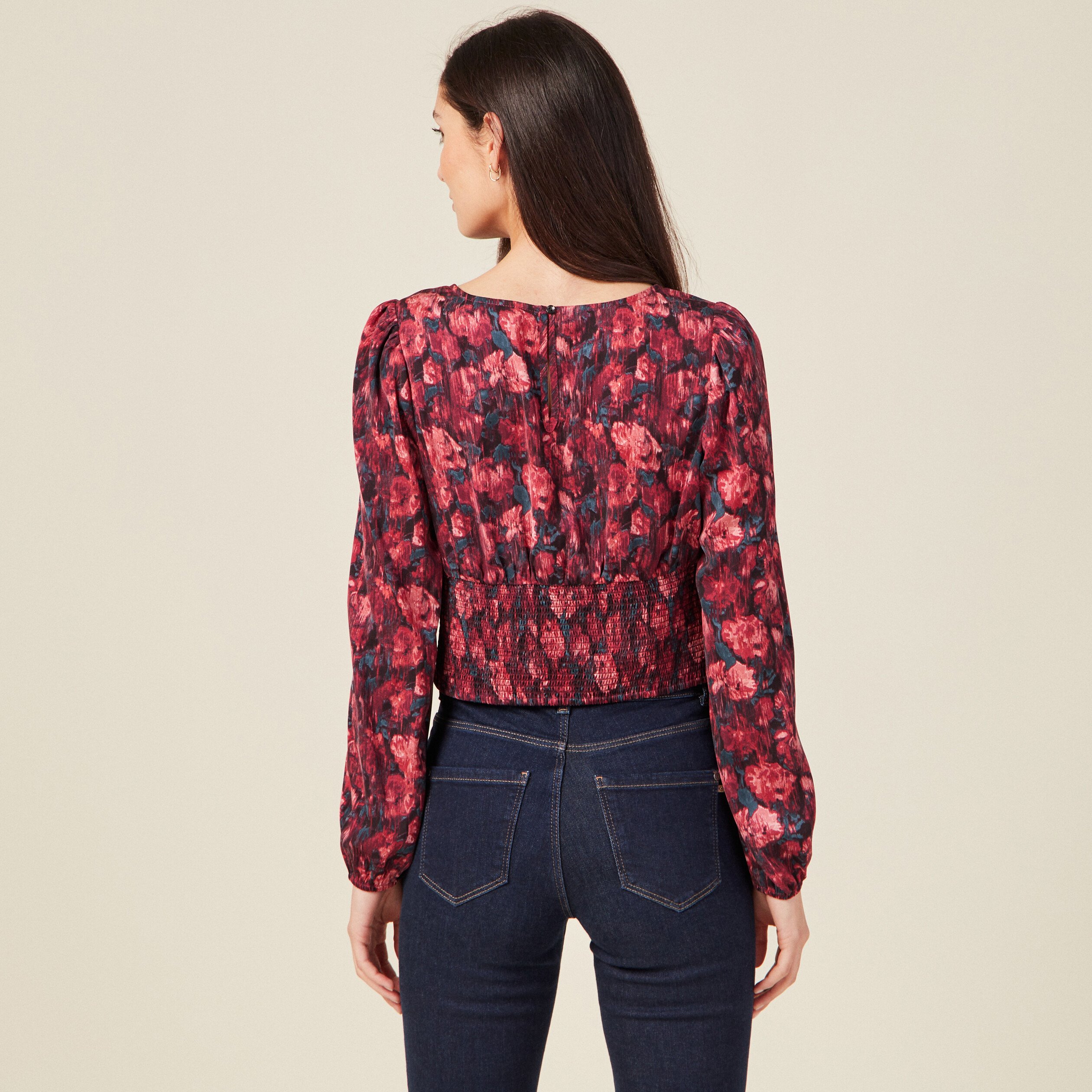 t shirt manches longues satin noir femme T-shirt manches longues satin noir femme