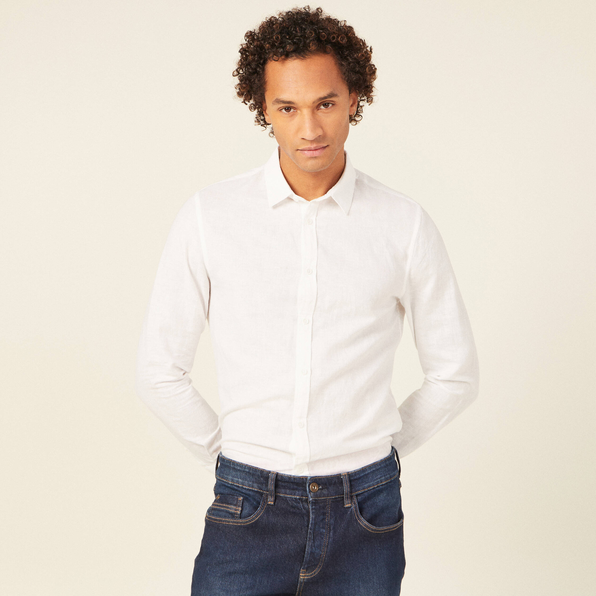 chemise manches longues blanc homme Chemise manches longues blanc homme