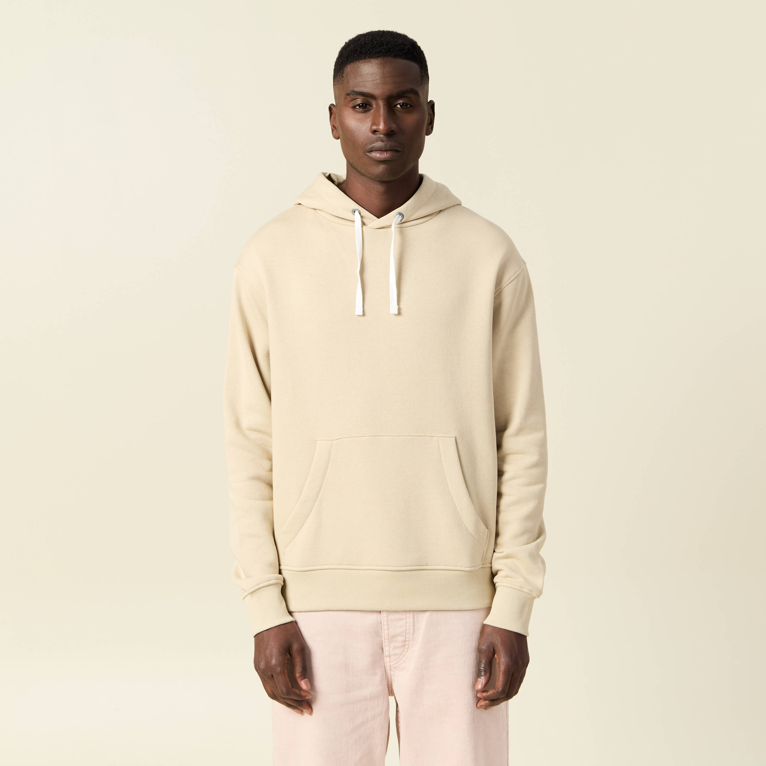 Sweat à capuche beige homme