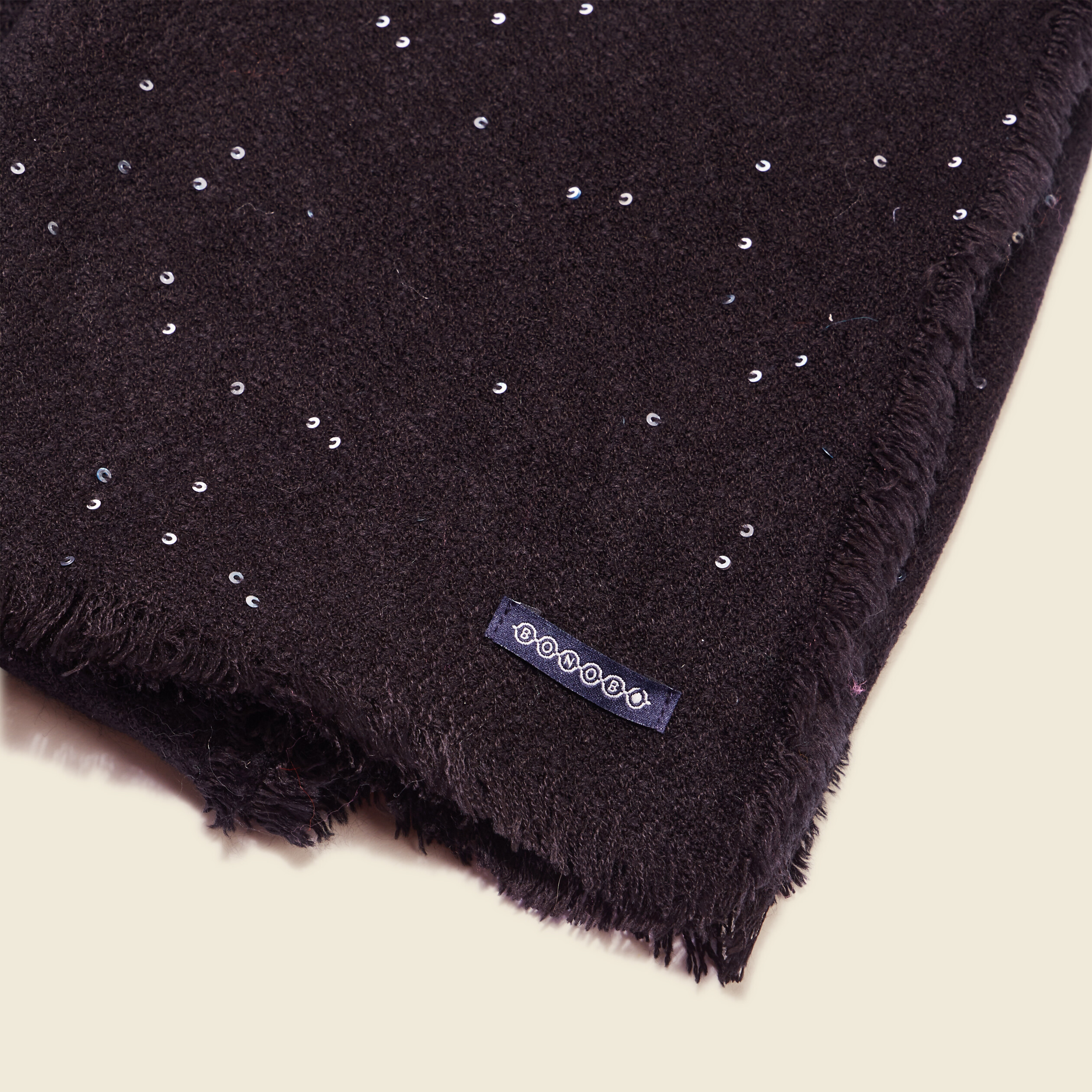 Écharpe à sequins noir femme