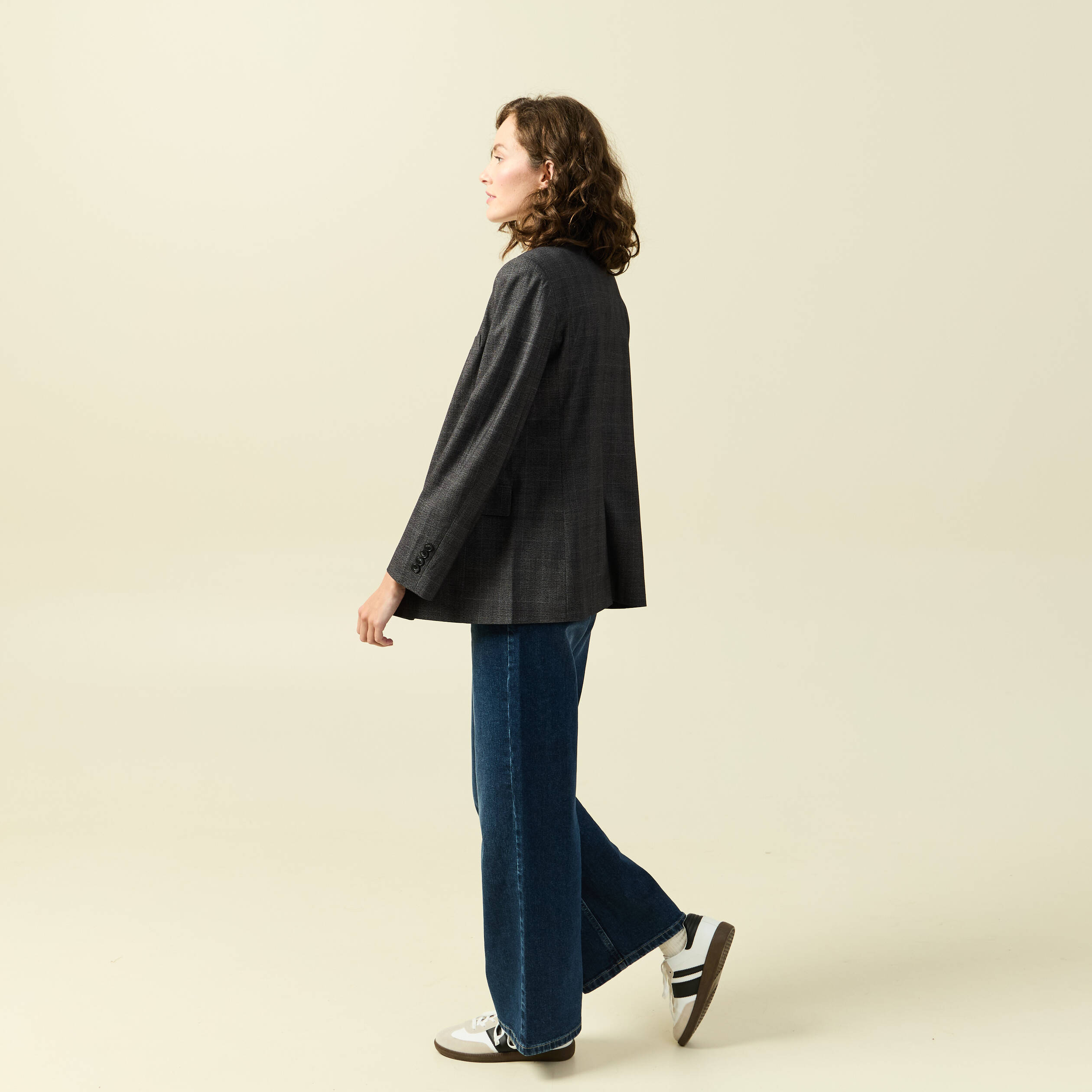 veste oversize manches longues doublee gris fonce femme Veste oversize manches longues doublée gris foncé femme