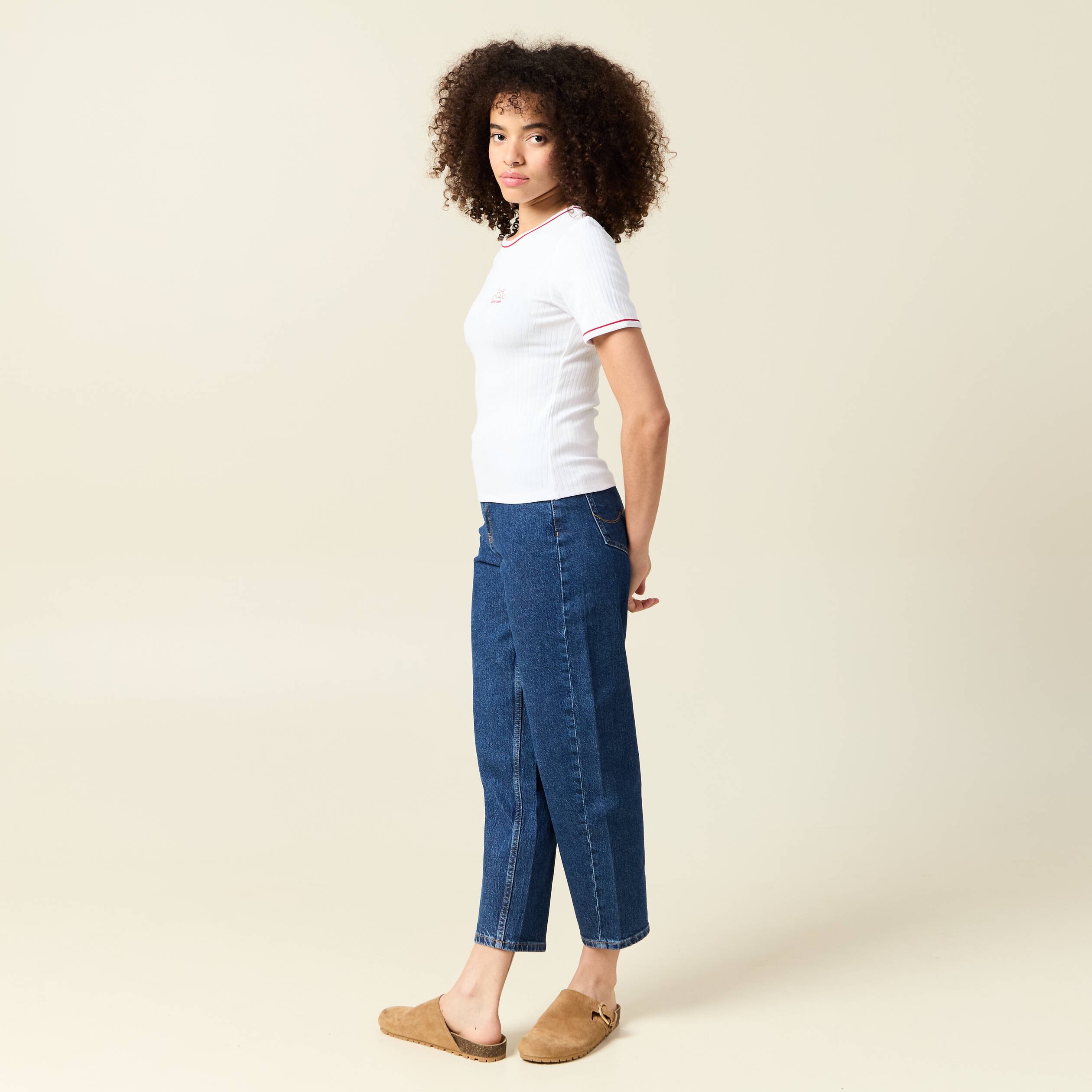 short ajuste court manches courtes blanc femme Short ajusté court manches courtes blanc femme