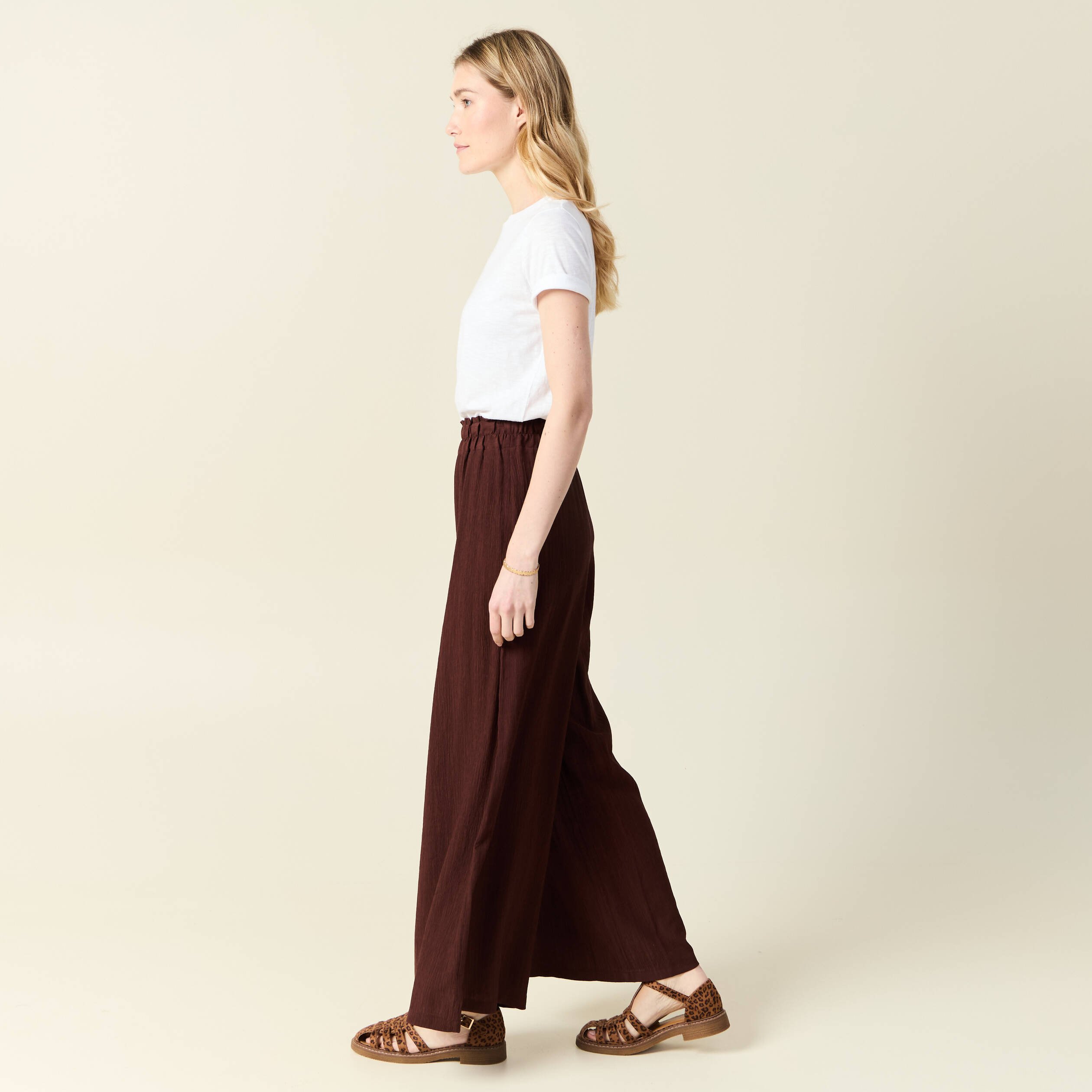 pantalon large bordeaux femme Pantalon large bordeaux femme