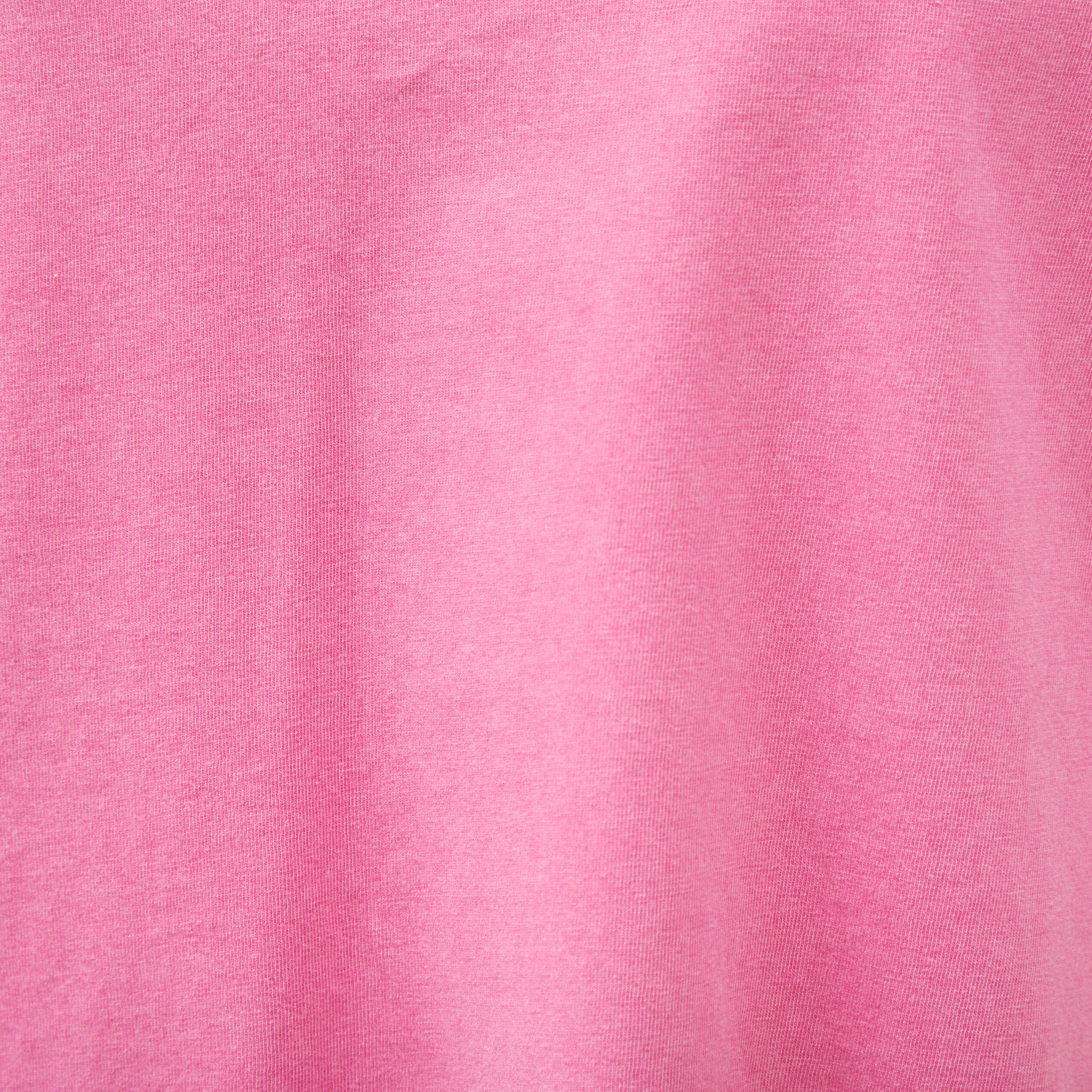 T-shirt col v manches courtes en coton rose framboise femme
