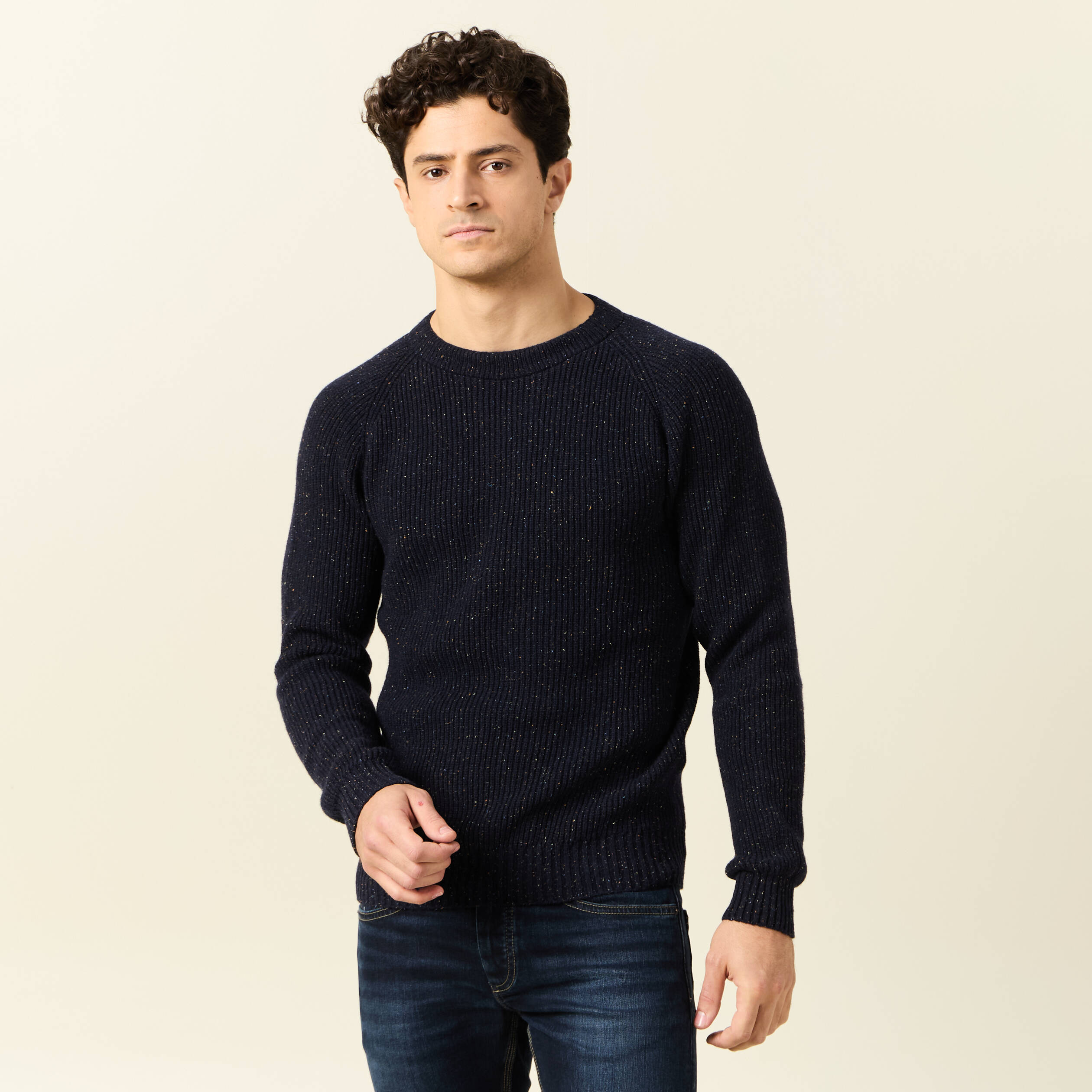 pull manches longues fabrique en france bleu marine homme Pull manches longues fabriqué en France bleu marine homme
