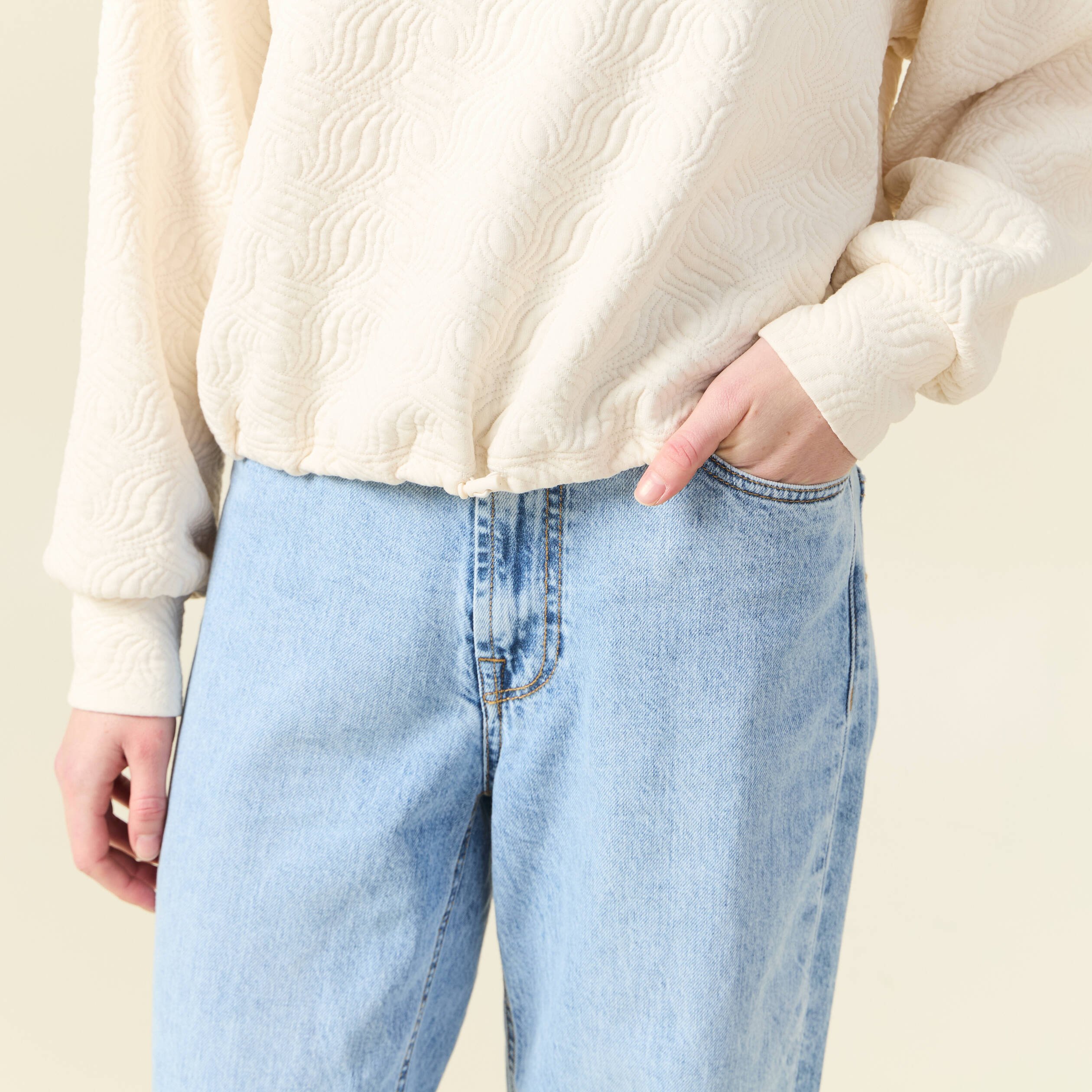 sweat manches longues ecru femme Sweat manches longues ecru femme
