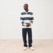 Polo manches longues broderie bleu marine homme