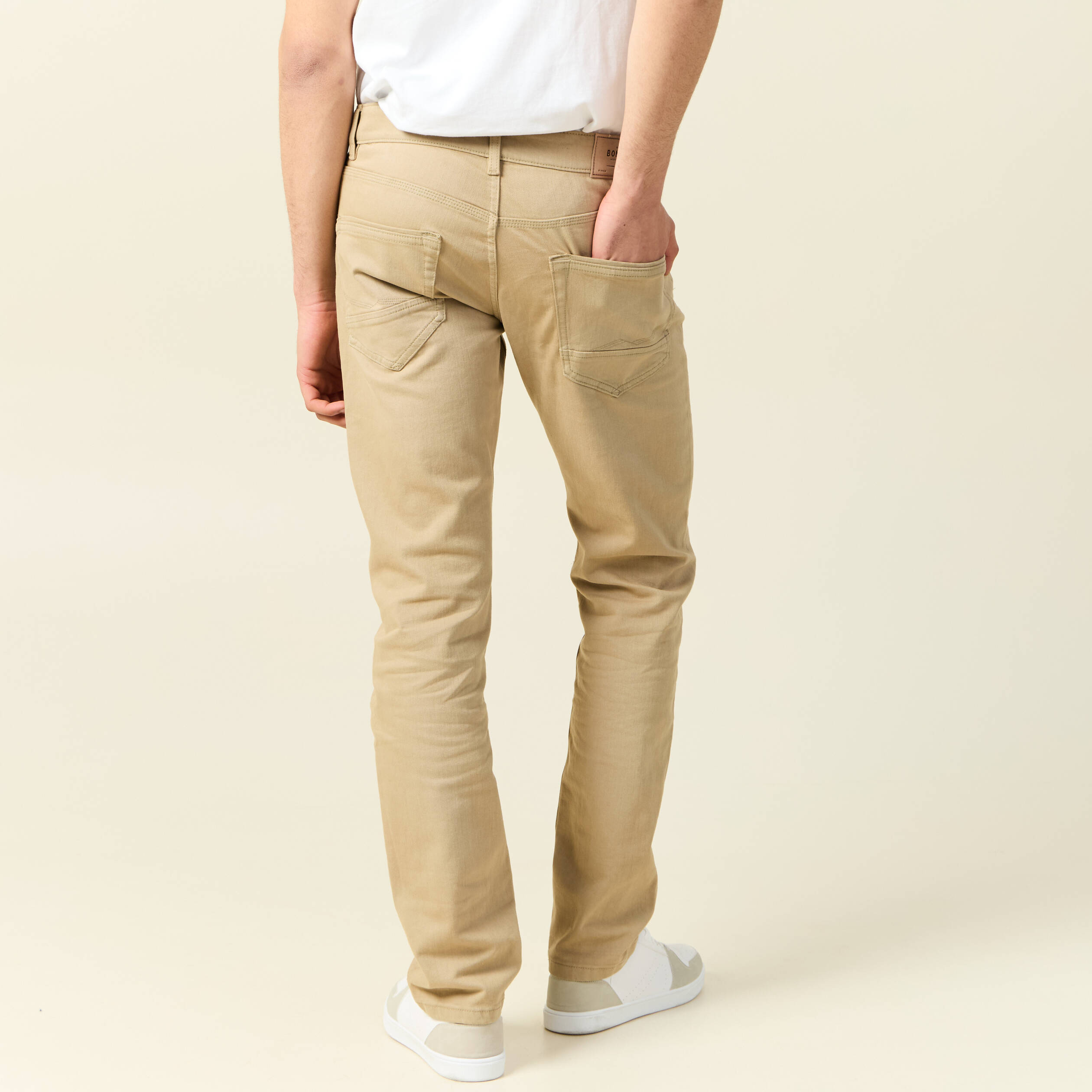 jeans eco responsable straight denim beige homme Jeans éco-responsable straight denim beige homme