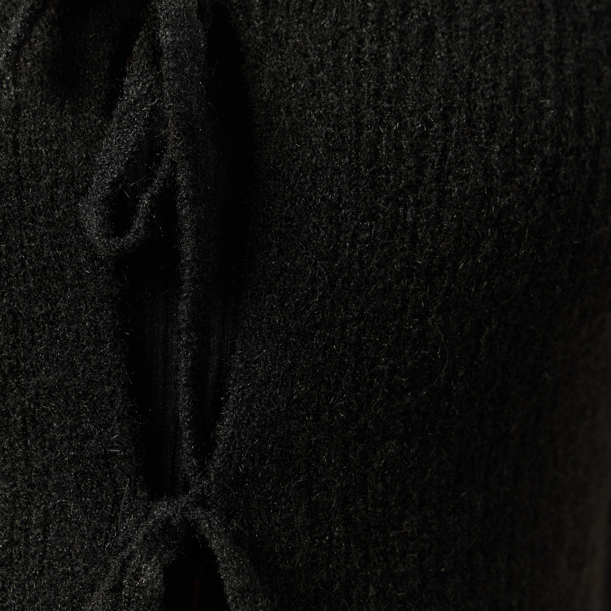 Gilet col V manches longues n&oelig;uds noir femme