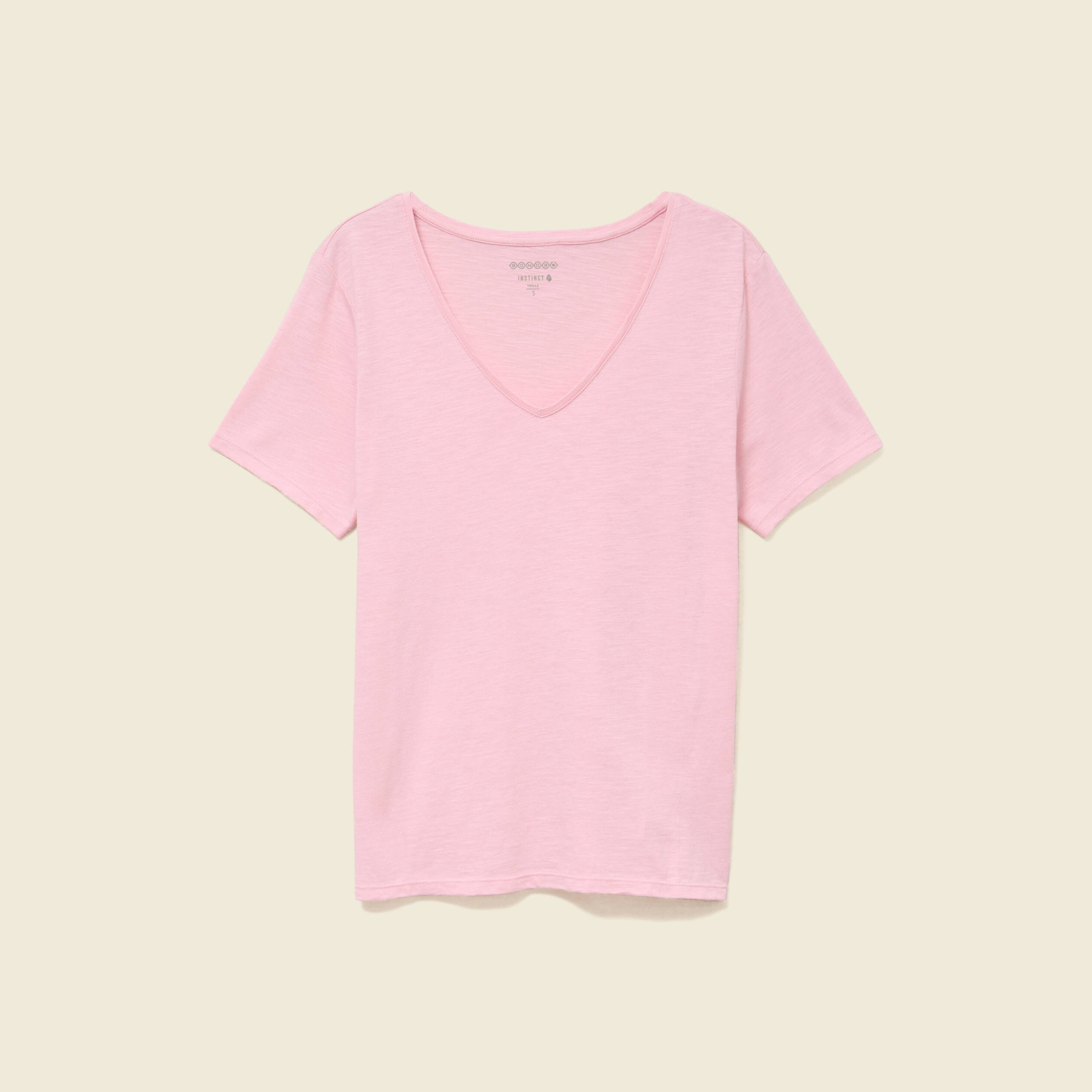 T-shirt manches courtes rose clair femme