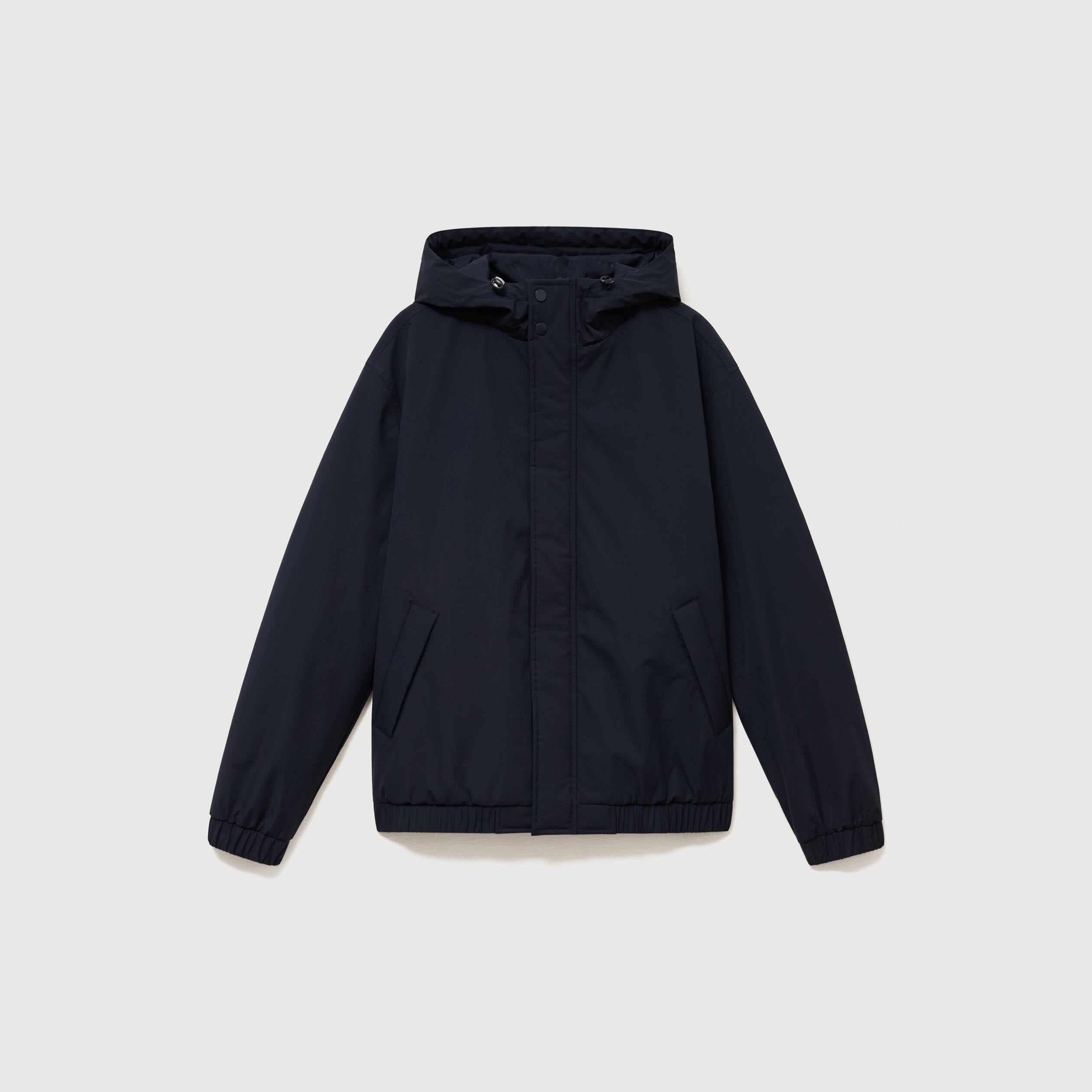 Parka coupe r&eacute;guli&egrave;re &agrave; capuche bleu marine homme
