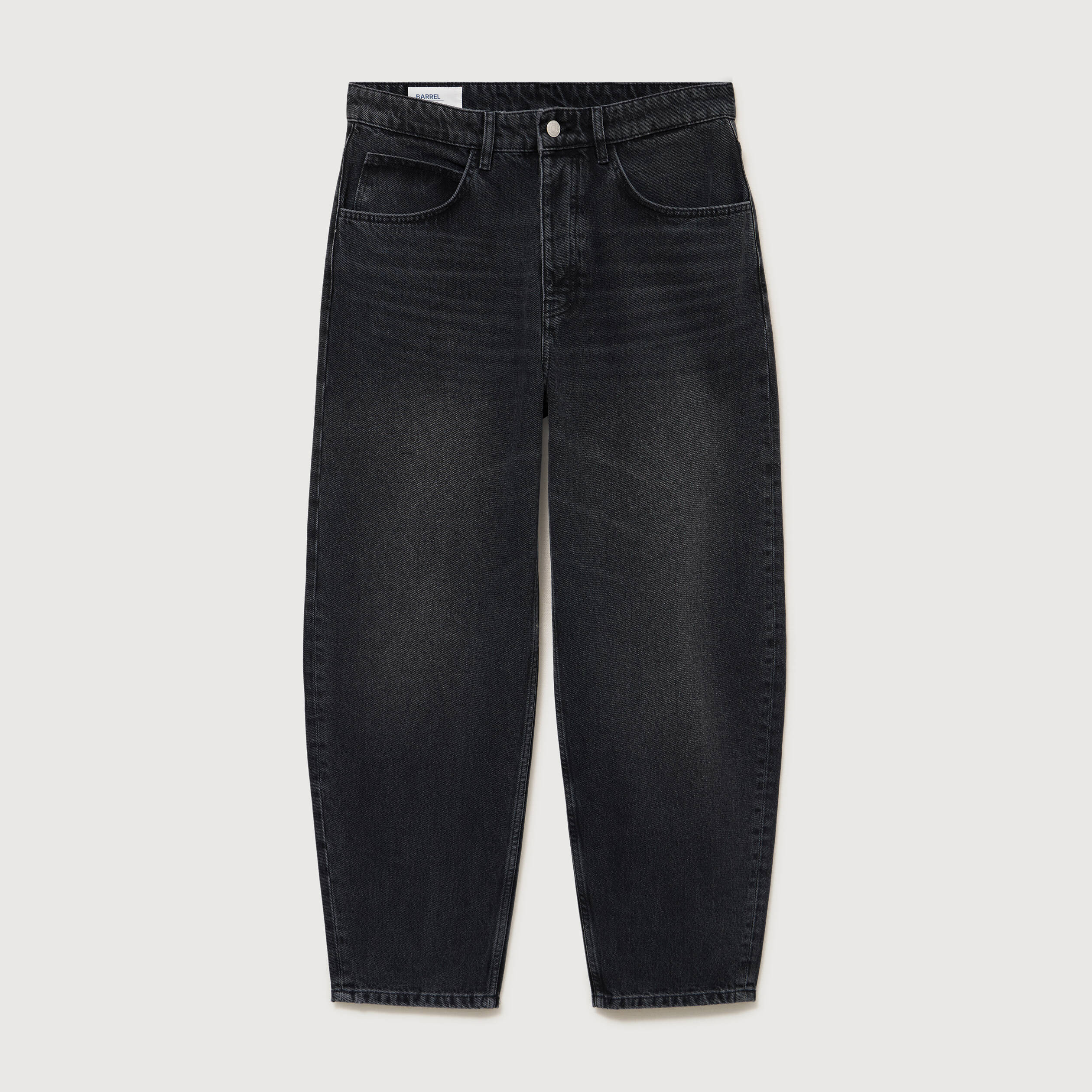 Jeans large longueur 32 en coton denim noir homme