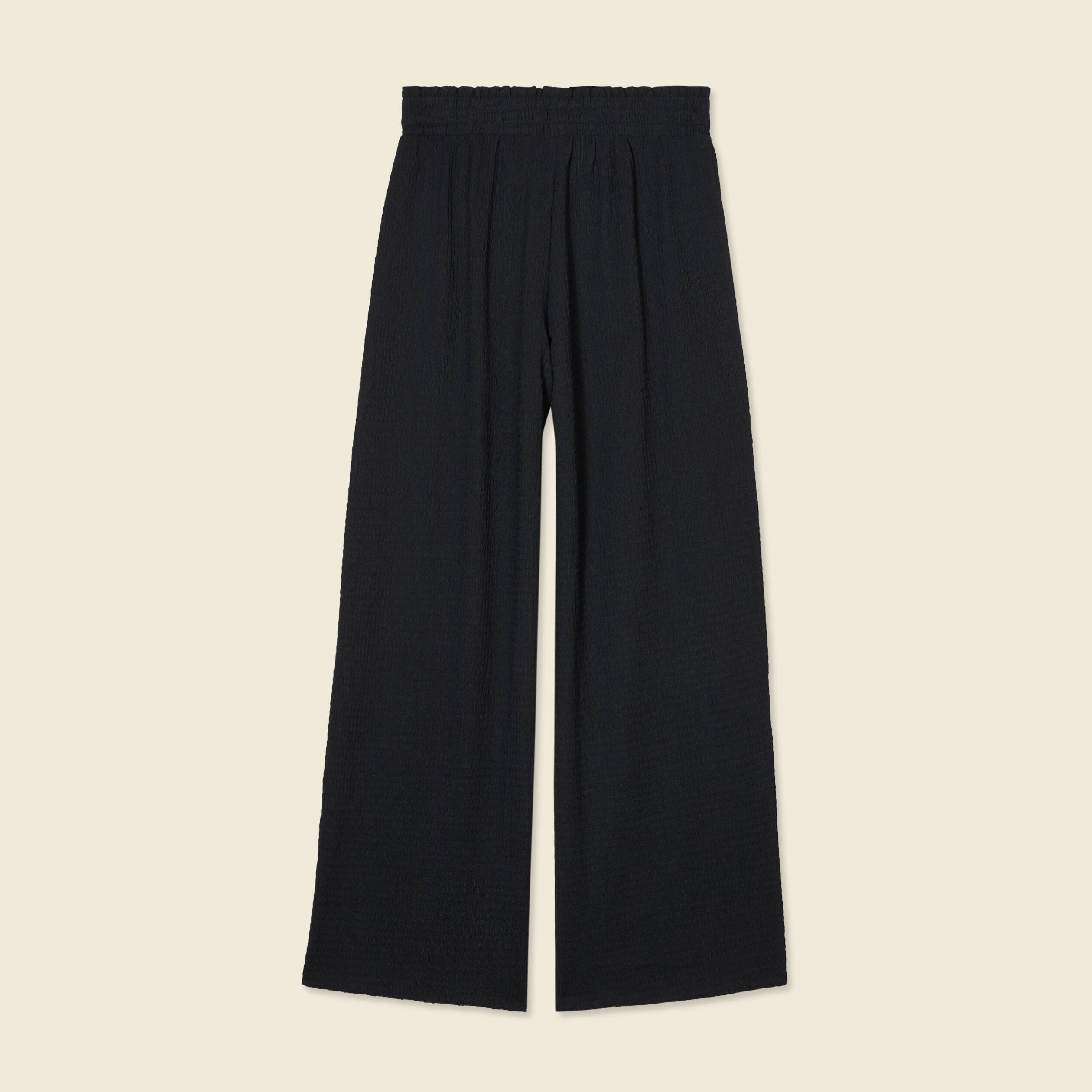 pantalon large fluide noeud noir femme Pantalon large fluide noeud noir femme