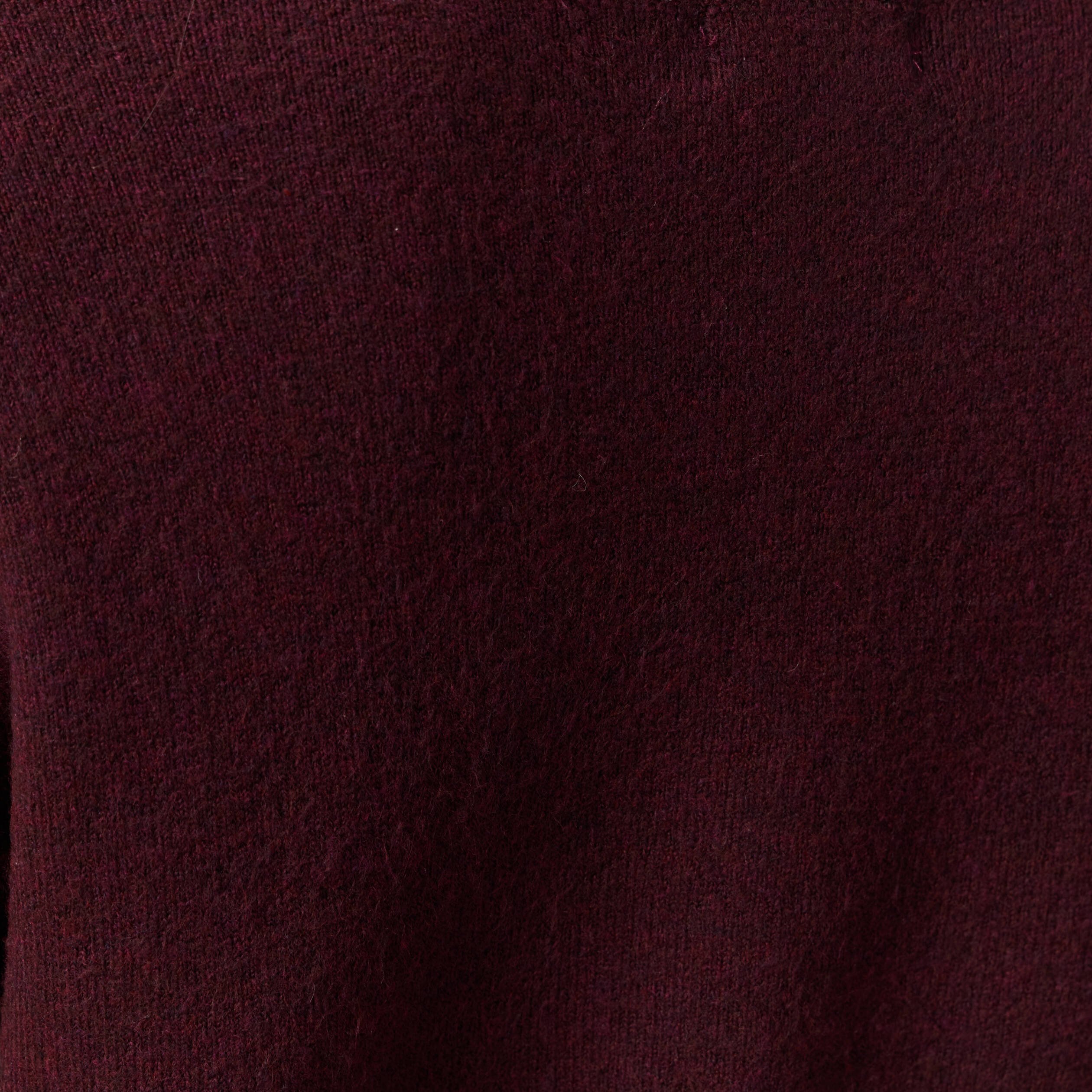 pull manches longues col en v prune femme Pull manches longues col en V prune femme
