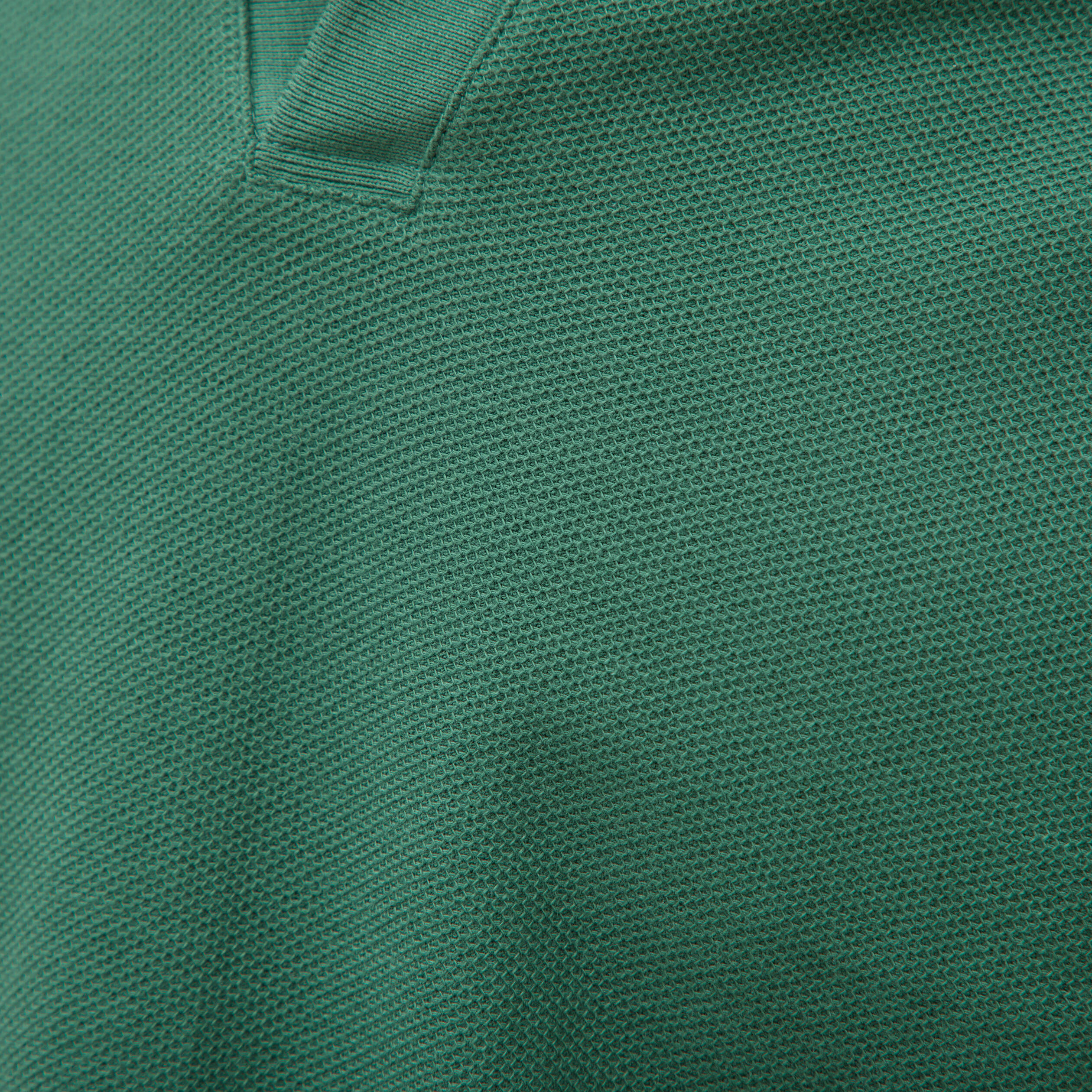 Polo cintr&eacute; manches courtes en coton vert homme