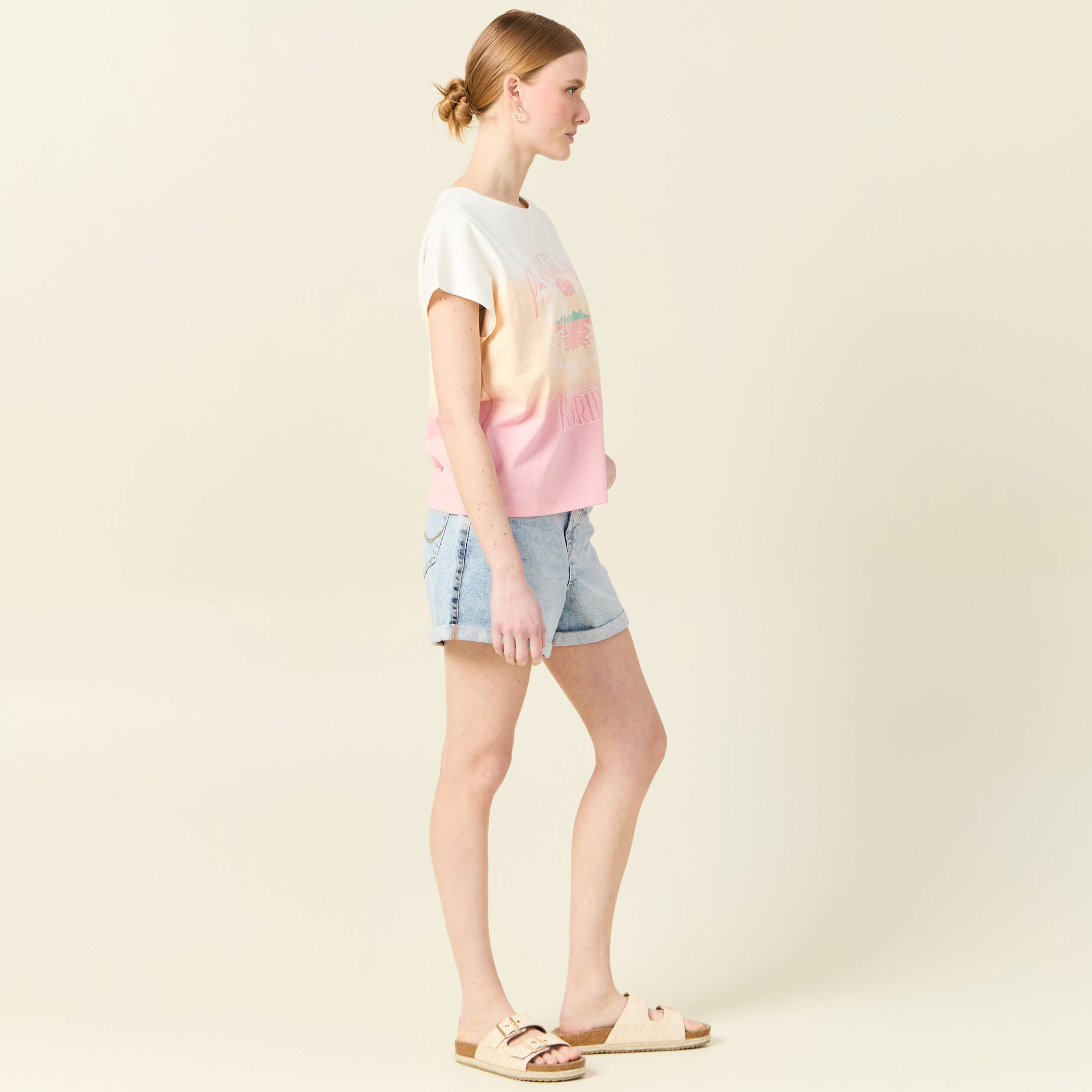 t shirt eco responsable rose pastel femme T-shirt éco-responsable rose pastel femme