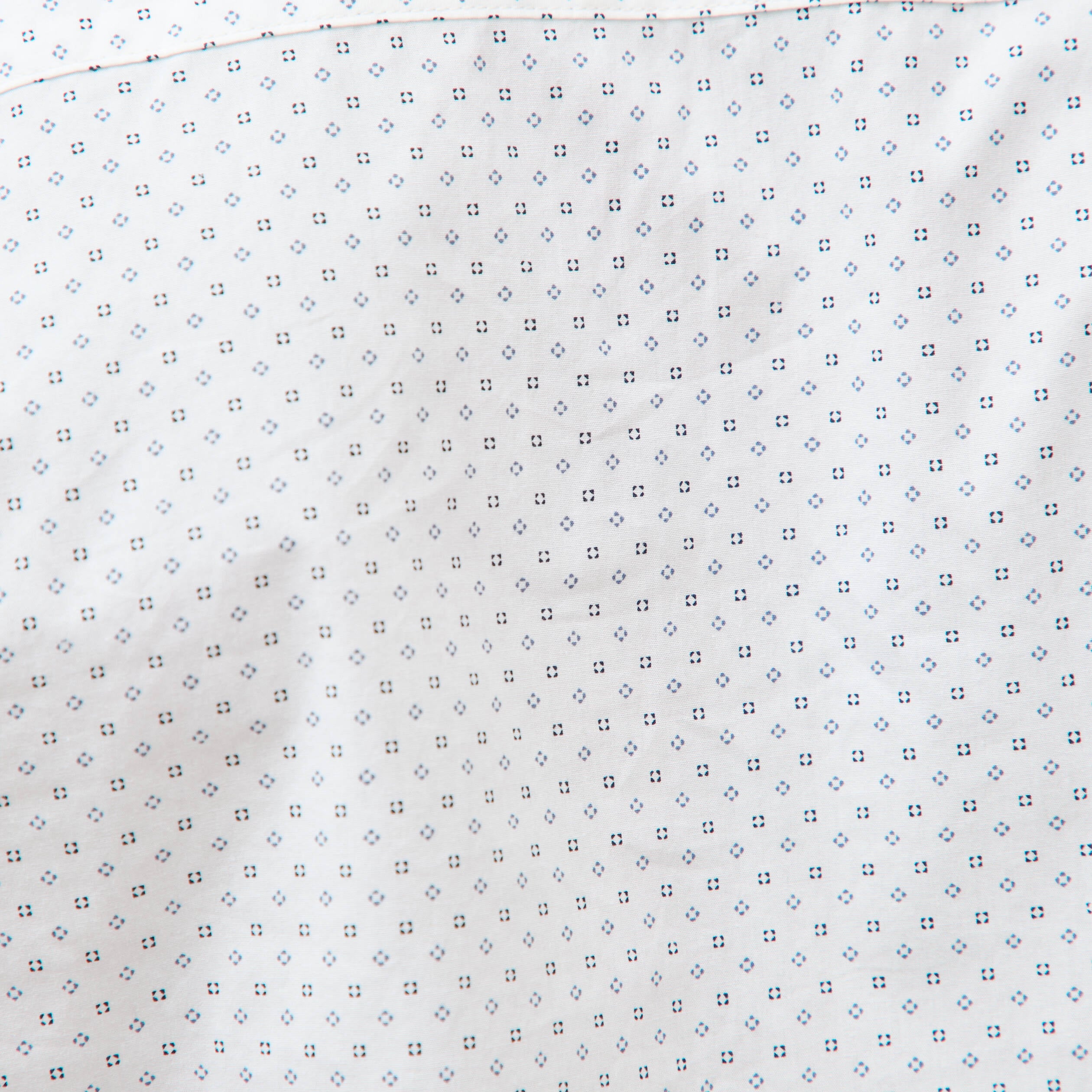 Chemise cintr&eacute;e en coton manches longues bleu homme