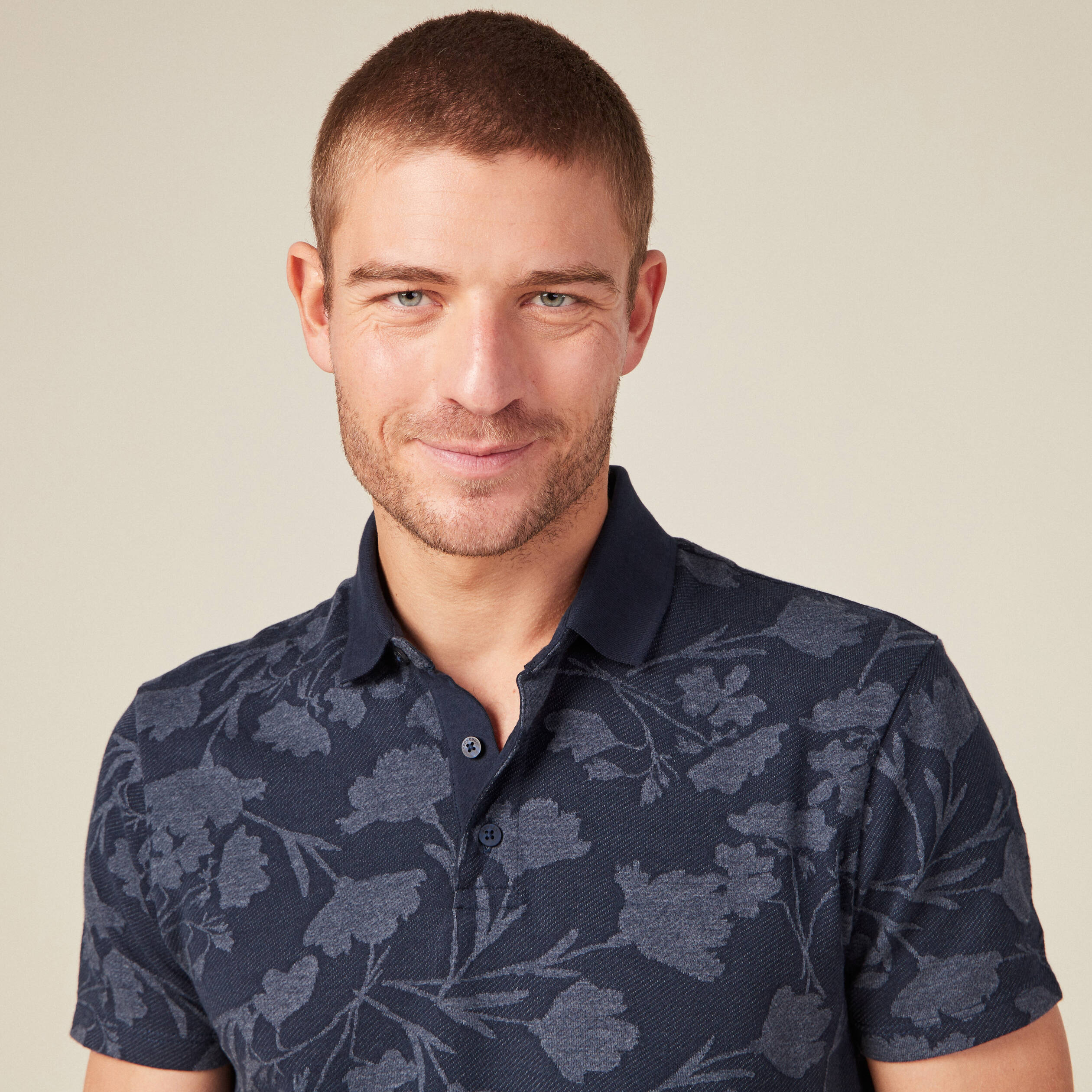 Polo manches courtes bleu marine homme