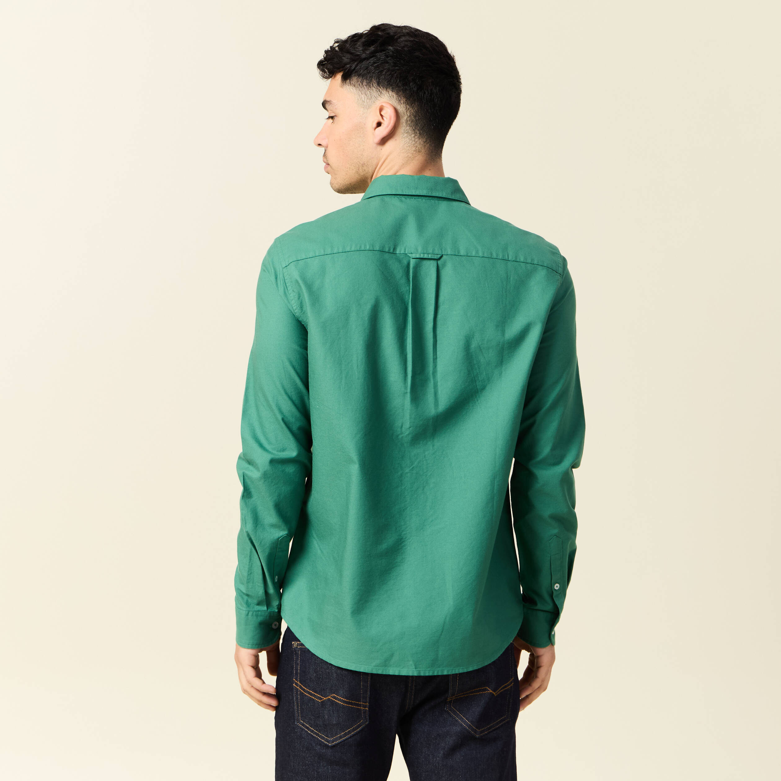 Chemise manches longues vert homme