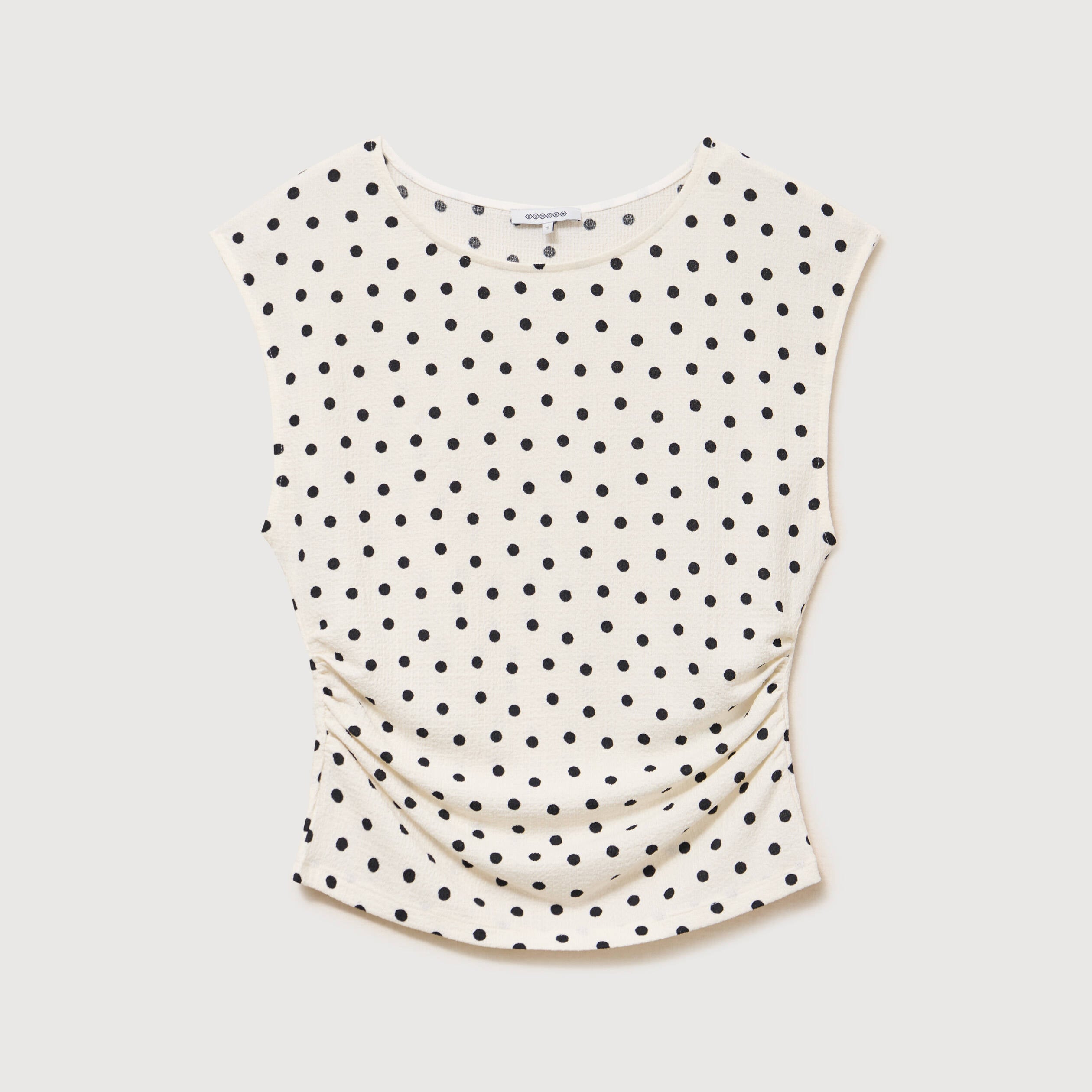 T-shirt ajust&eacute; sans manches ivoire femme
