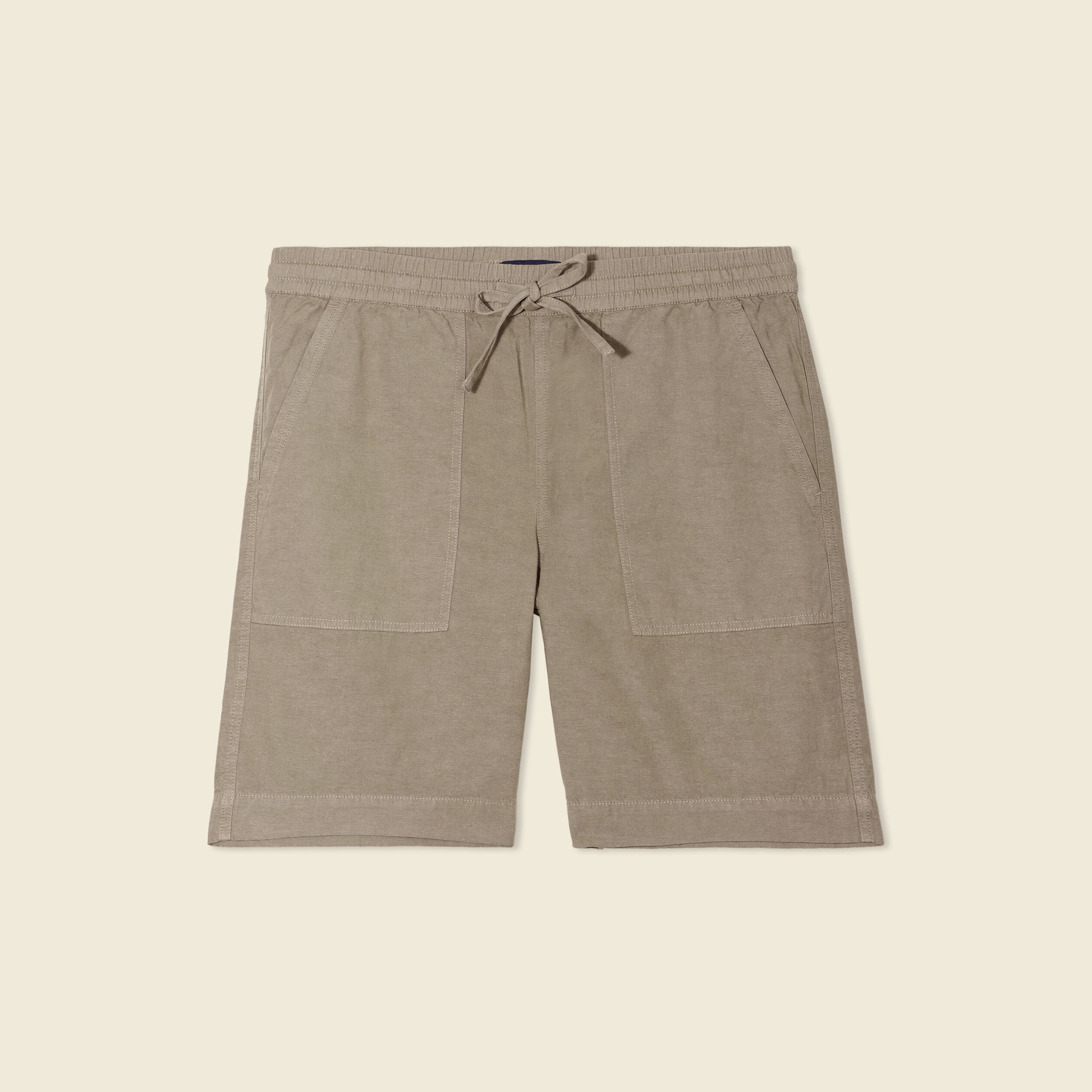 short droit a coulisse vert kaki homme Short droit à coulisse vert kaki homme