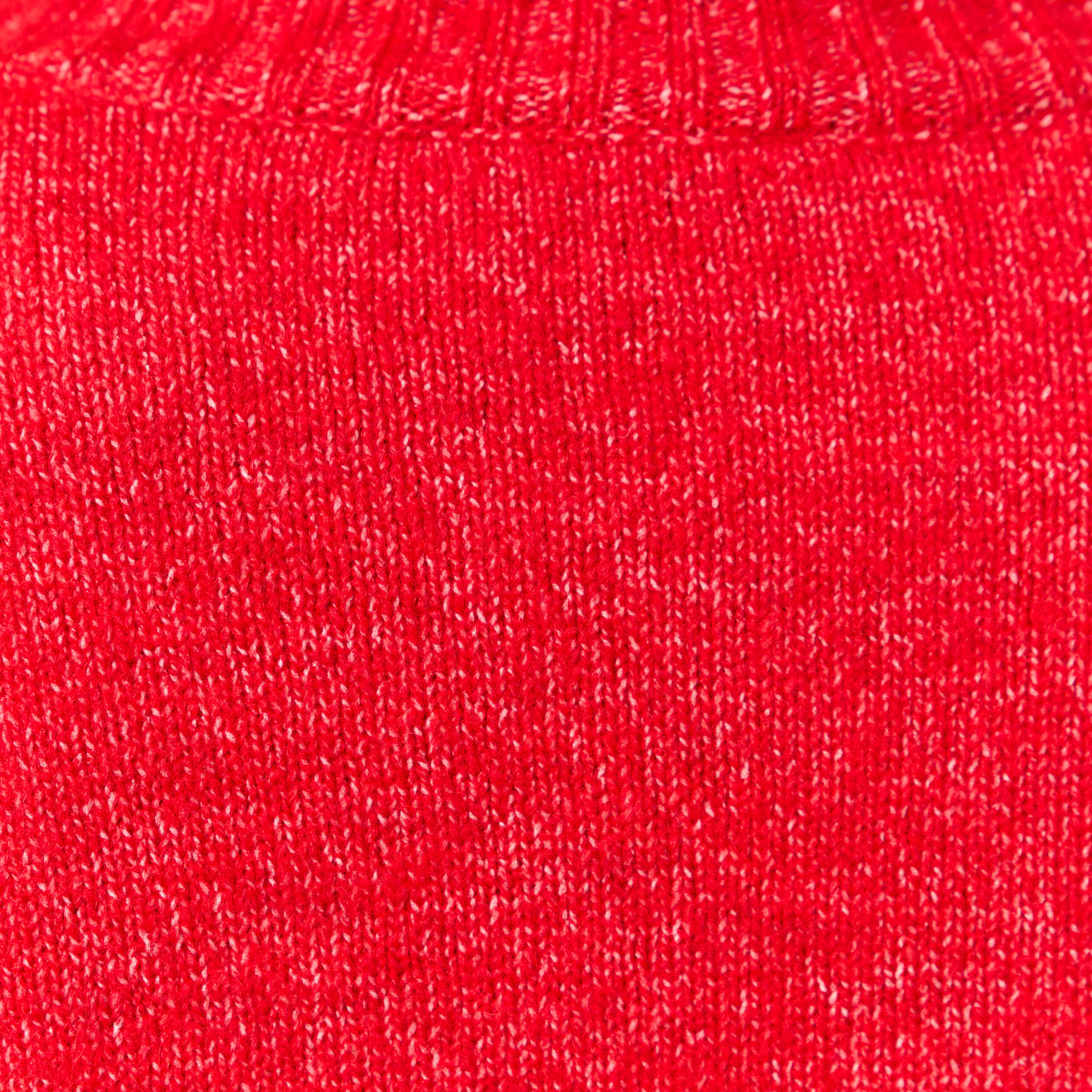 Pull col montant manches longues rouge femme