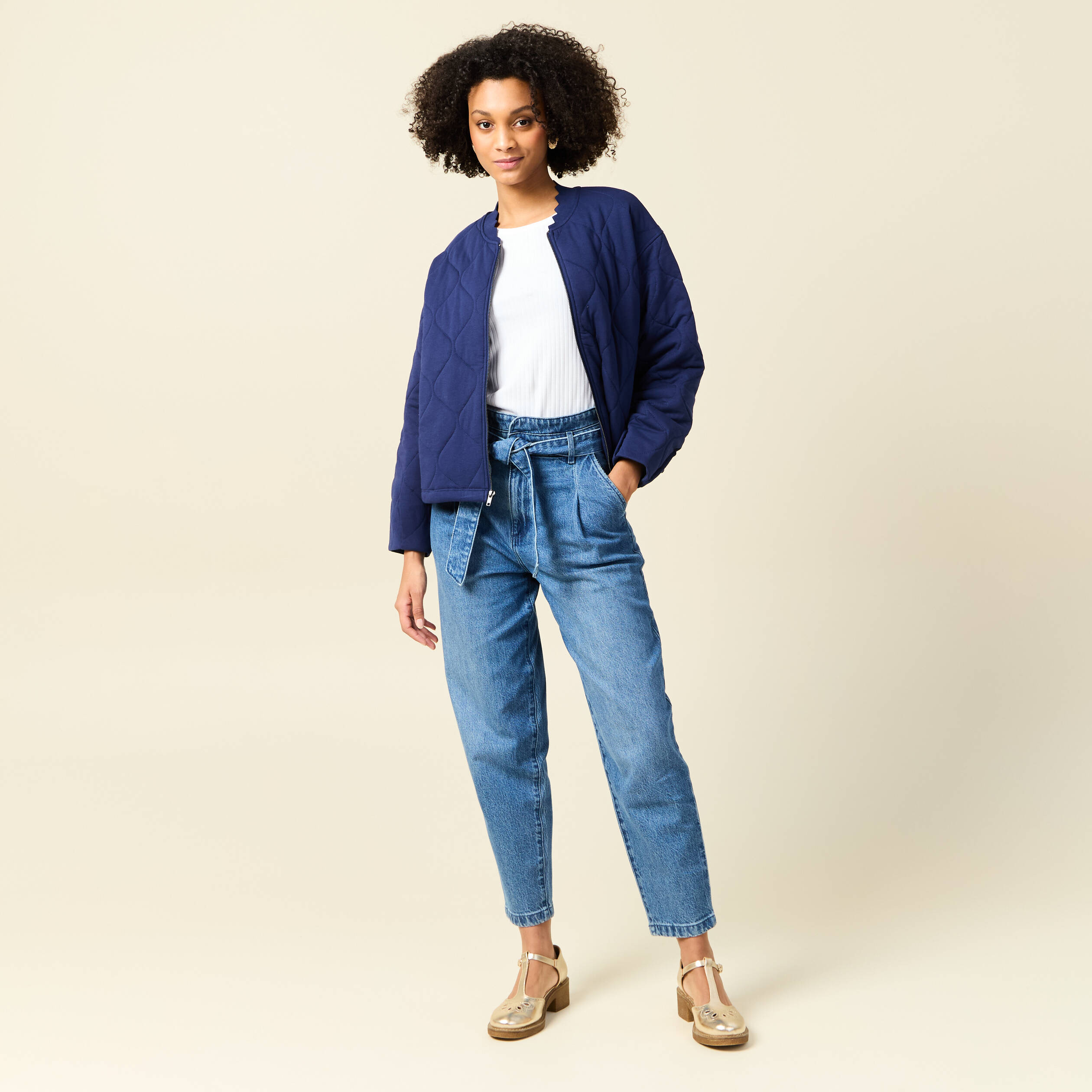 jeans slouchy taille haute denim stone femme Jeans slouchy taille haute denim stone femme