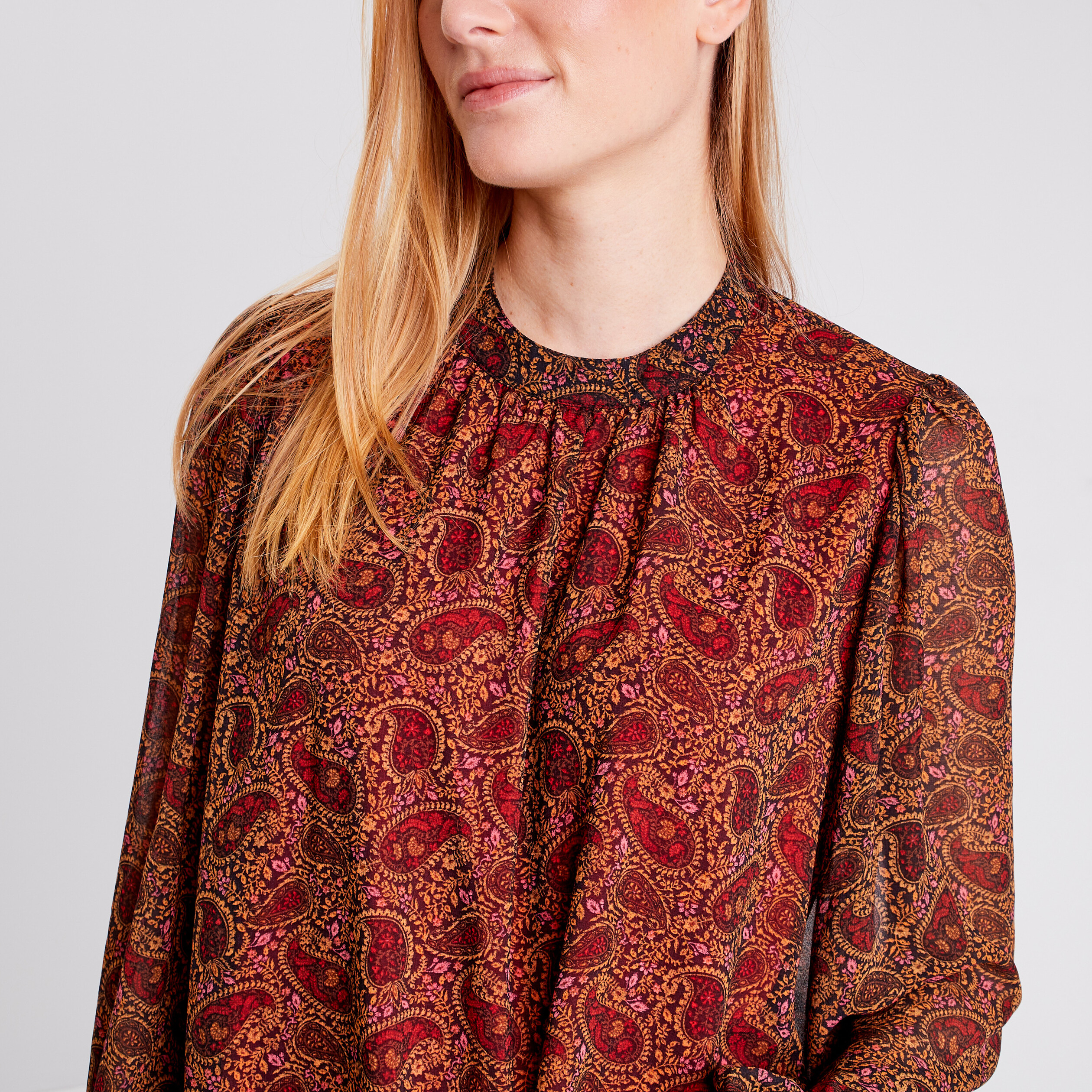 Blouse manches longues noir femme