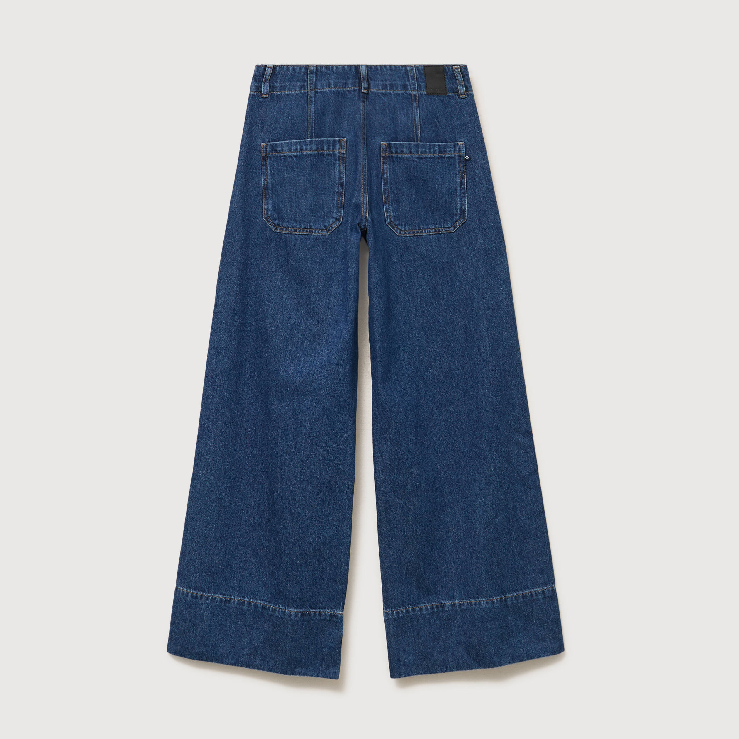Jeans loose taille haute en coton denim used femme