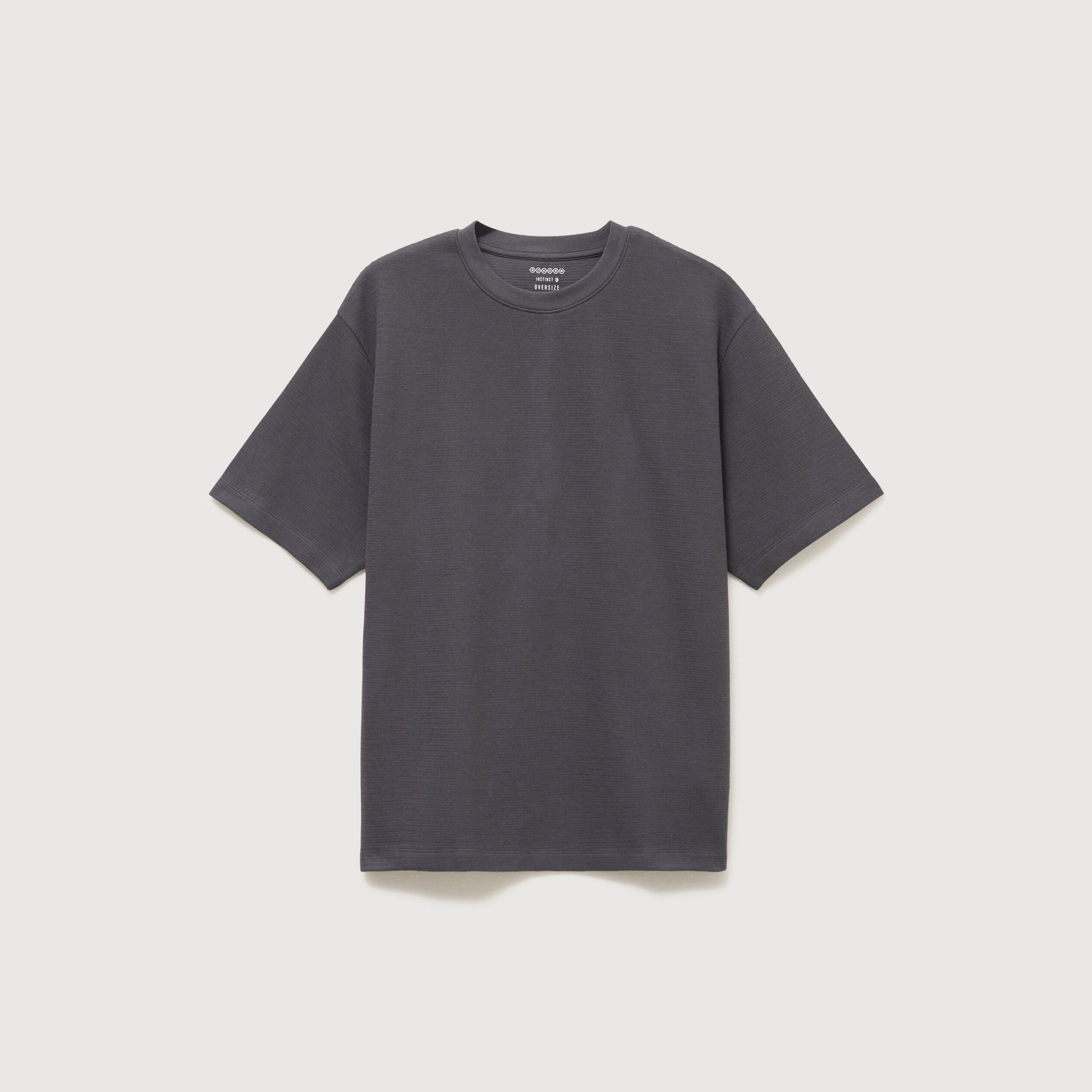 T-shirt ras de cou manches courtes gris fonc&eacute; homme