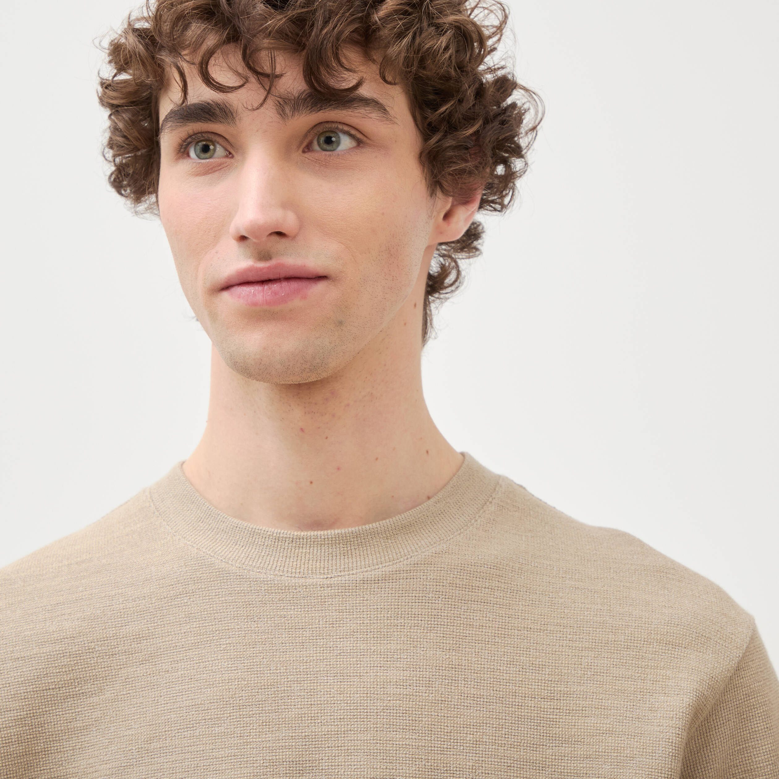 T-shirt manches courtes beige homme