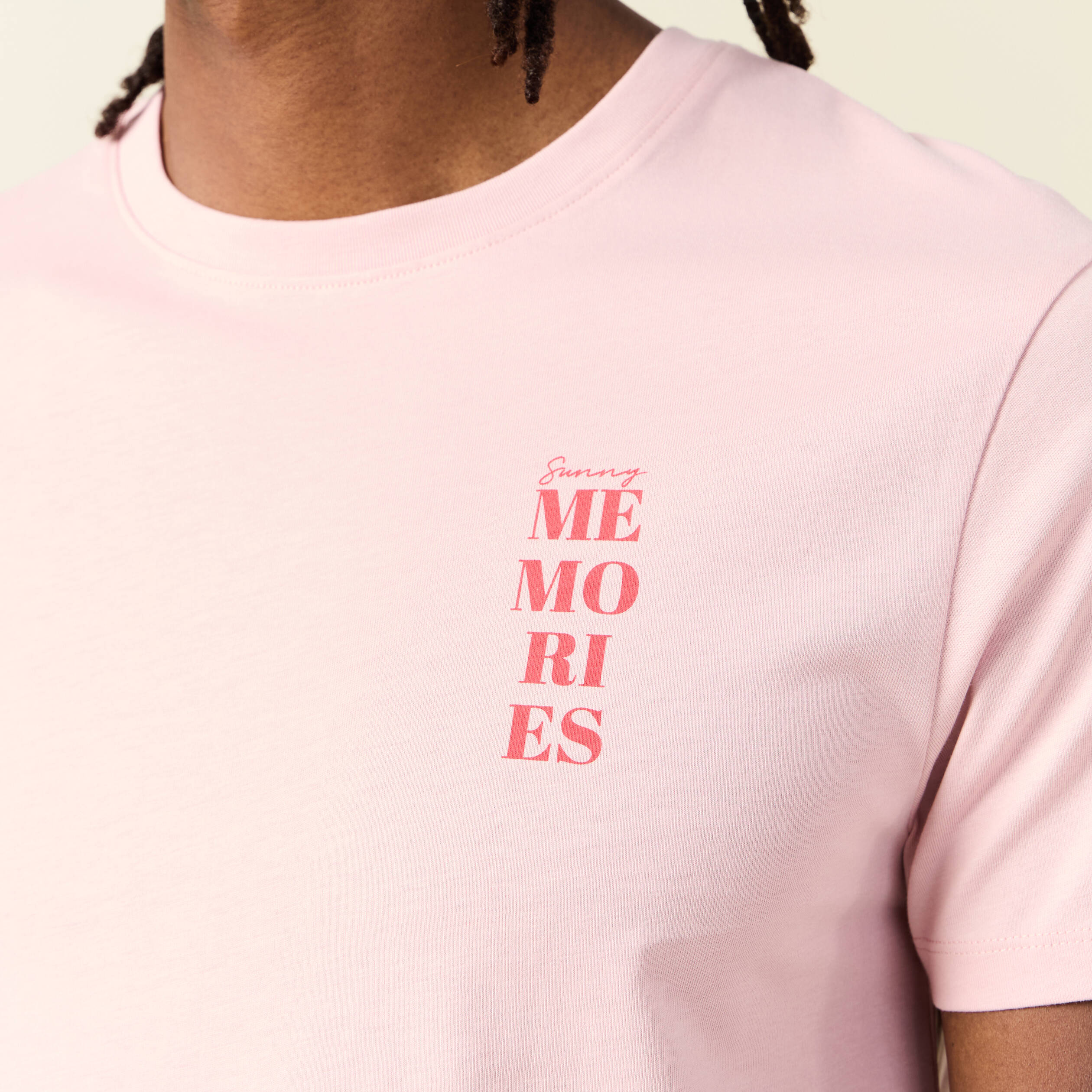 t shirt manches courtes rose pastel homme T-shirt manches courtes rose pastel homme