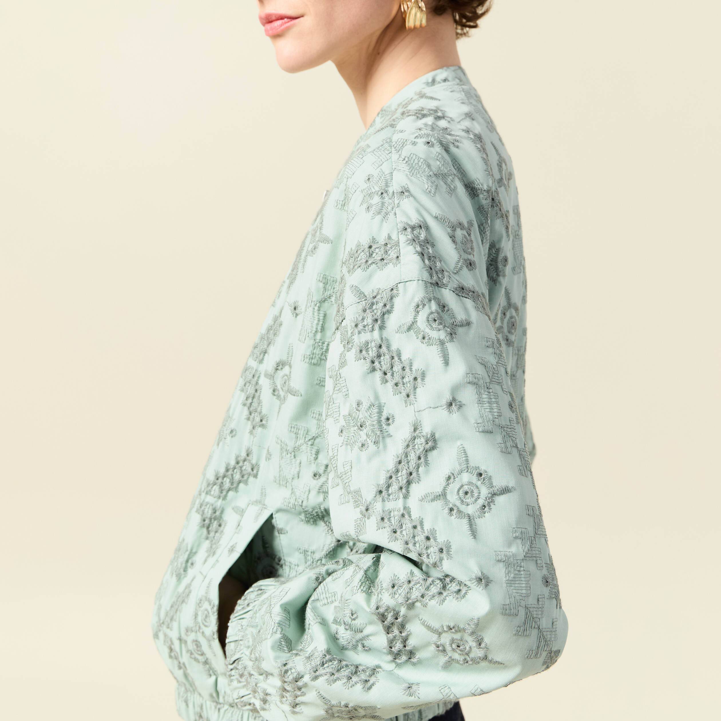 veste broderie anglaise vert clair femme Veste broderie anglaise vert clair femme
