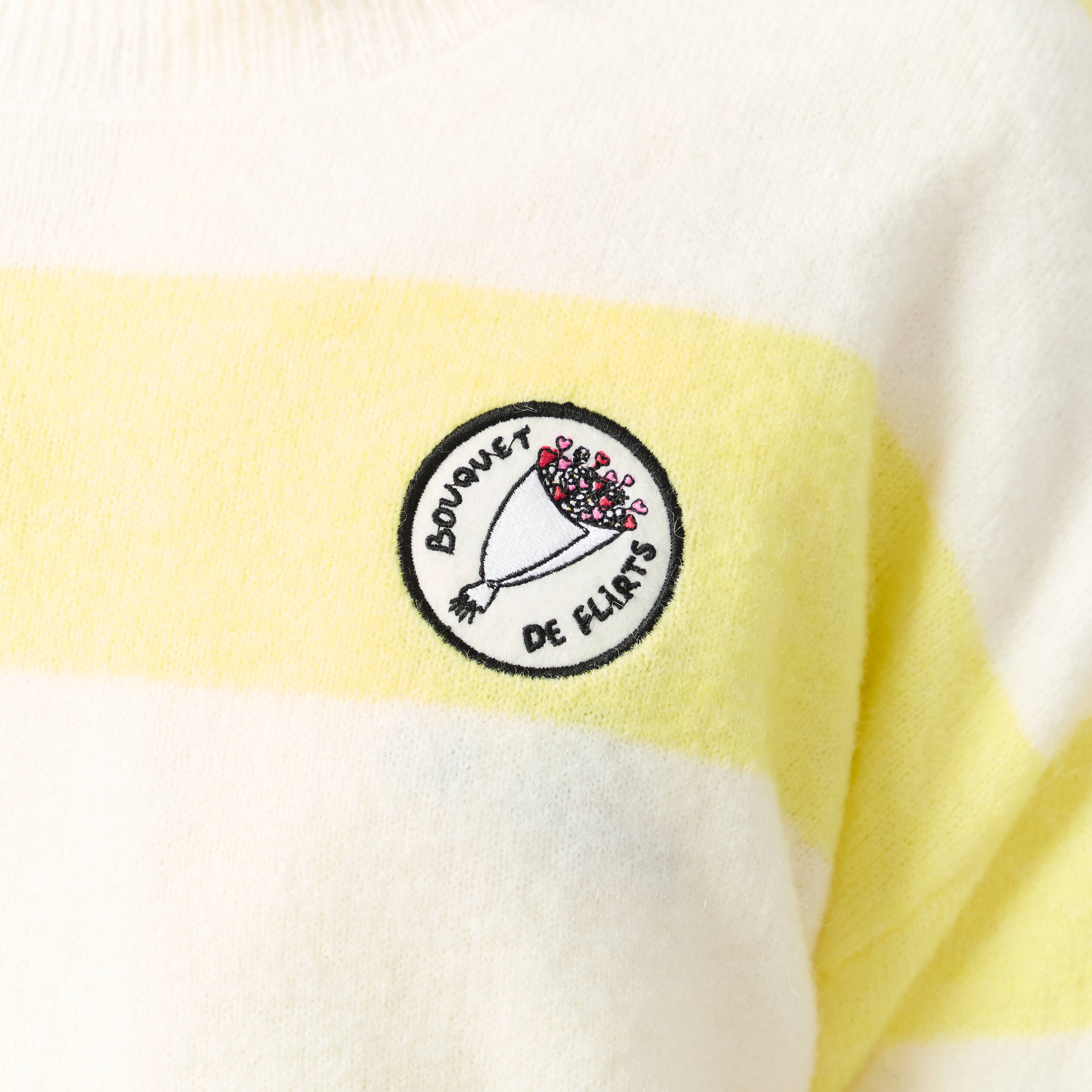 Pull col rond Atelier Beguin x Bonobo jaune femme