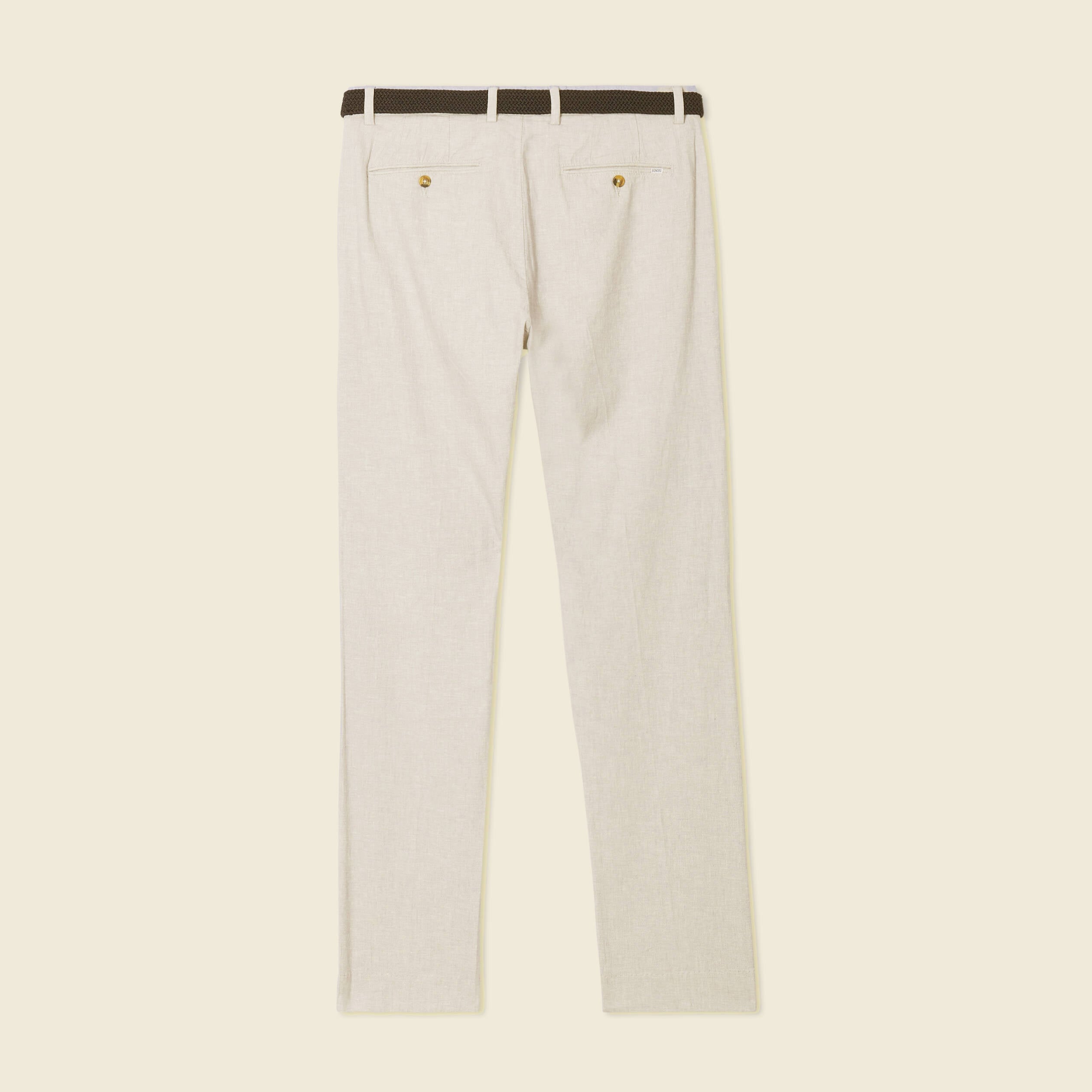 Pantalon chino longueur 32 avec ceinture gris fonc&eacute; homme