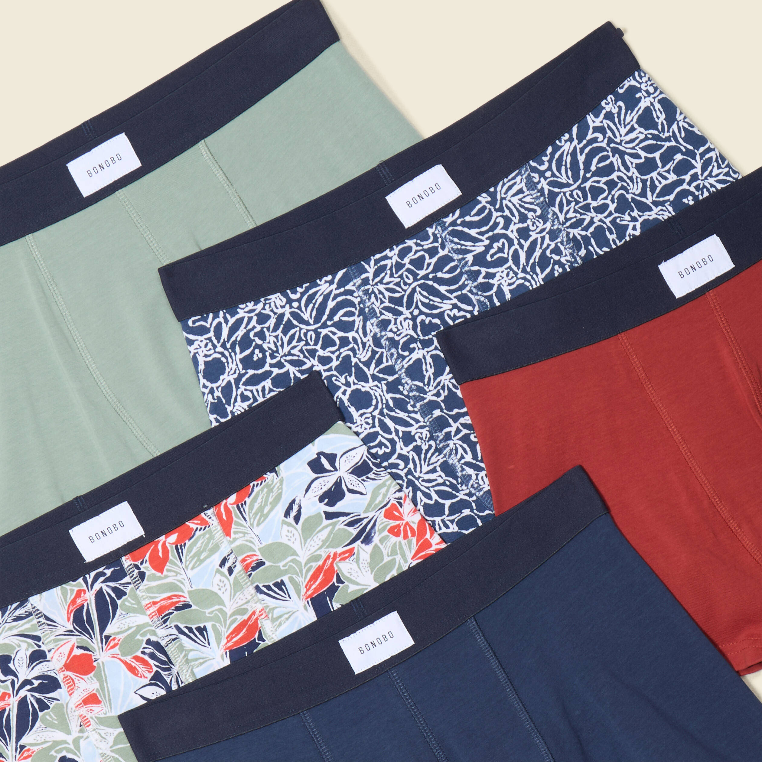 lot 5 boxers vert olive homme Lot 5 boxers vert olive homme