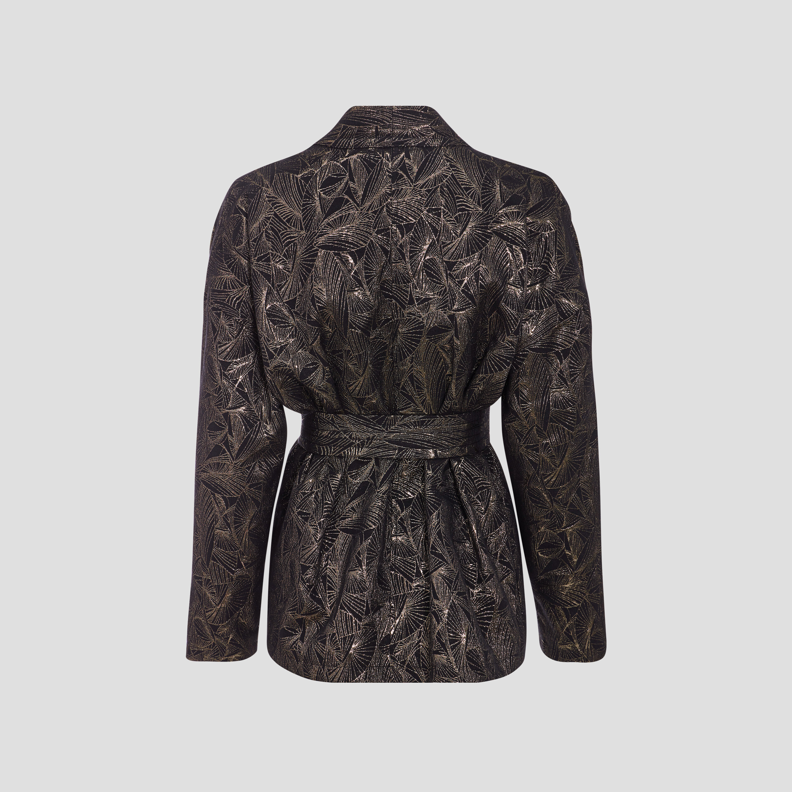 Kimono oversize manches longues ceinture couleur or femme