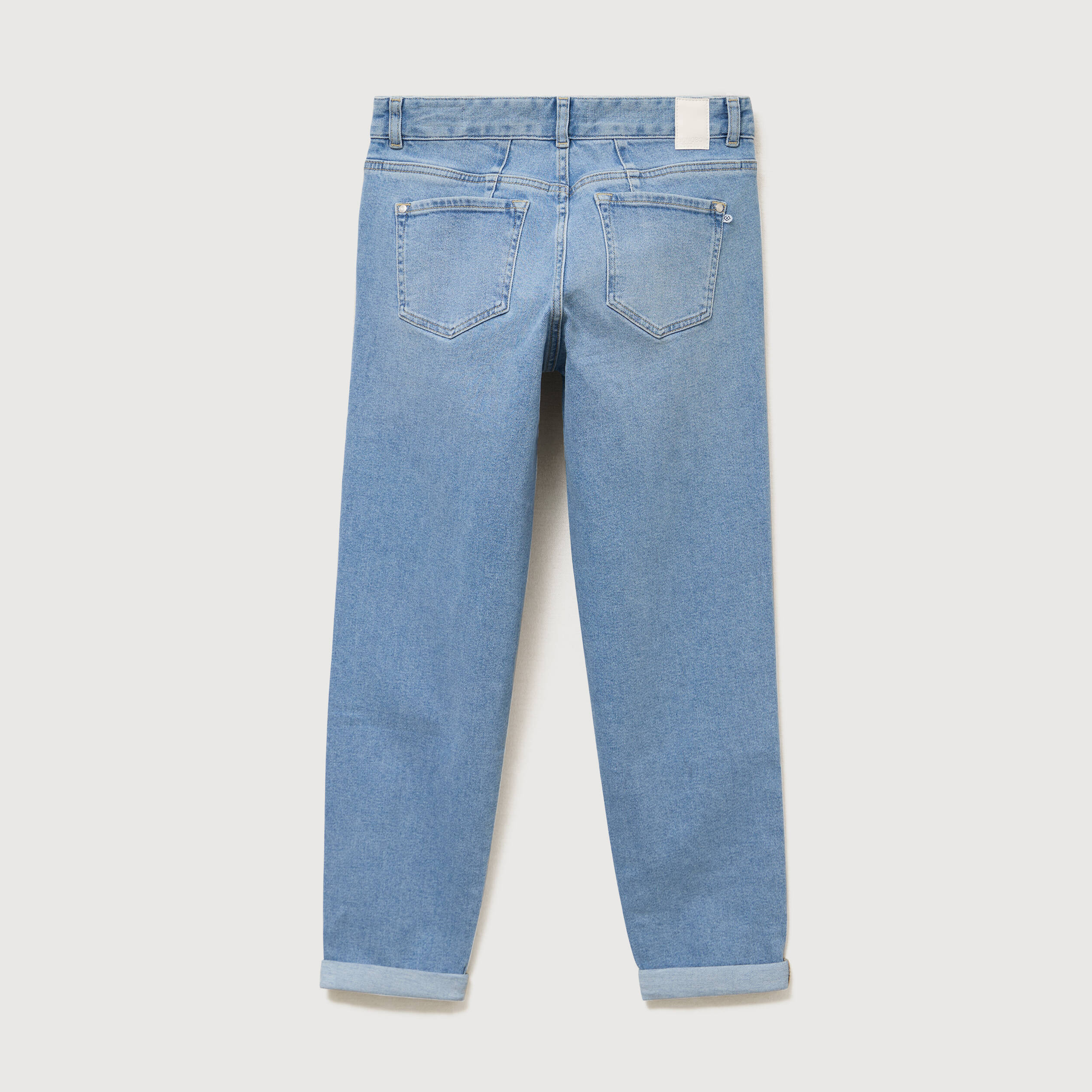 Jeans girlfriend 5 poches denim used femme