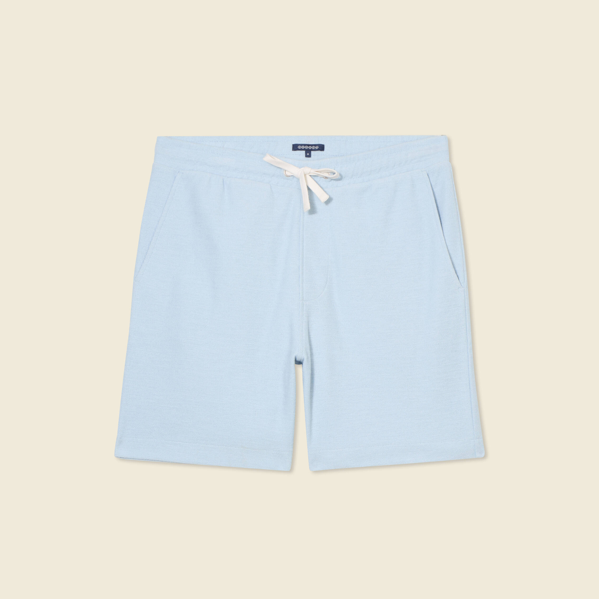 Short droit avec cordon bleu ciel homme
