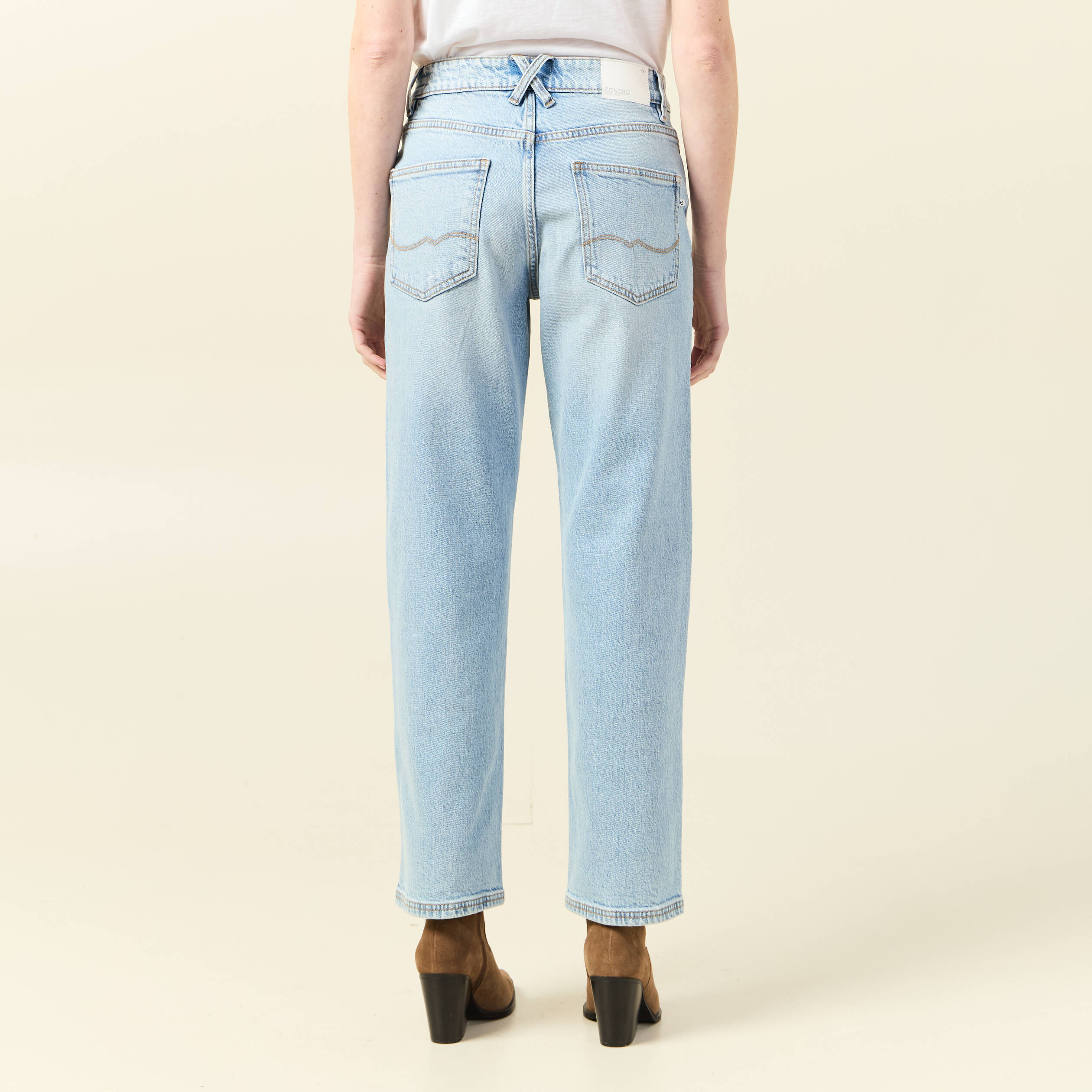 jeans droit 78eme denim bleach femme Jeans droit 7/8ème denim bleach femme