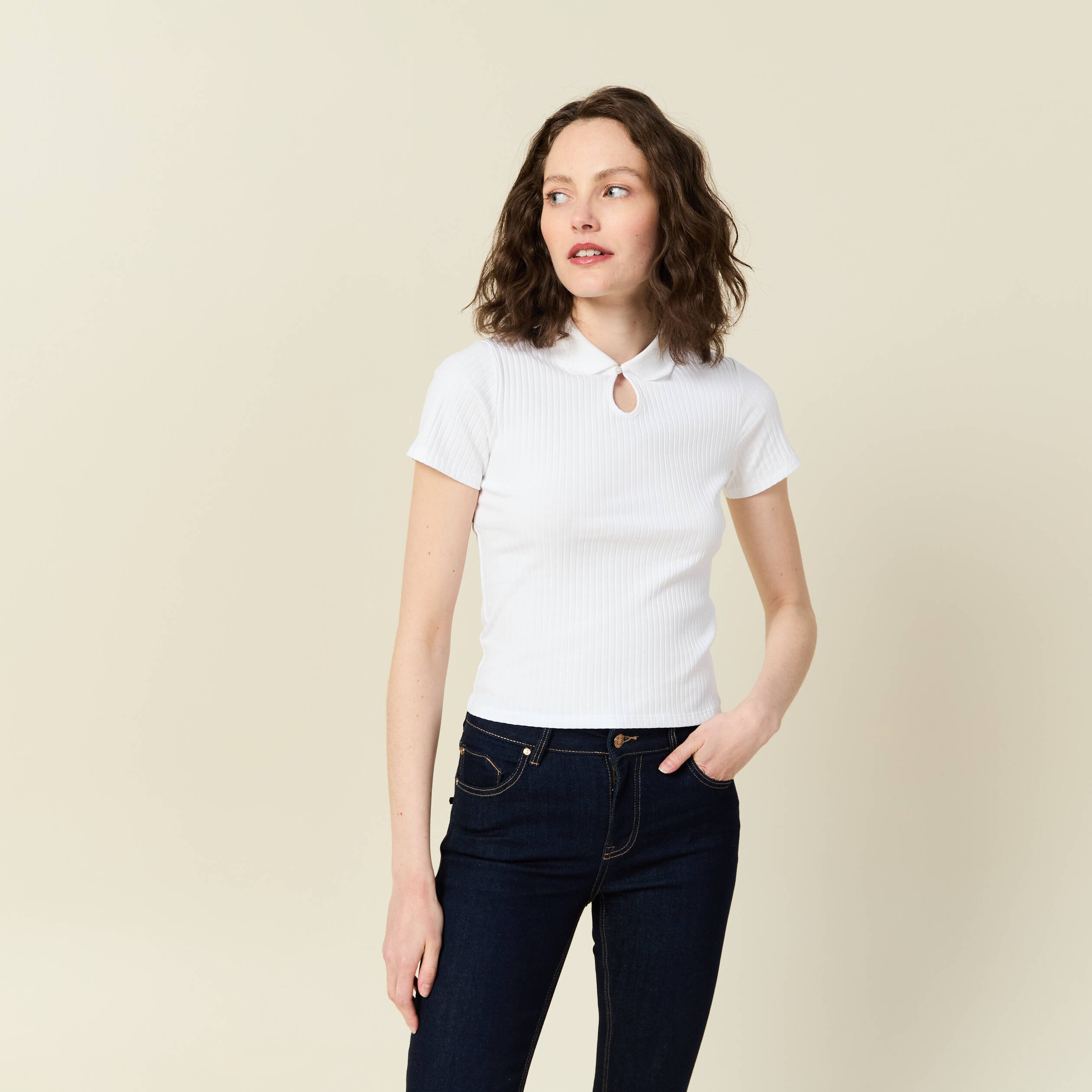 polo manches courtes blanc femme Polo manches courtes blanc femme